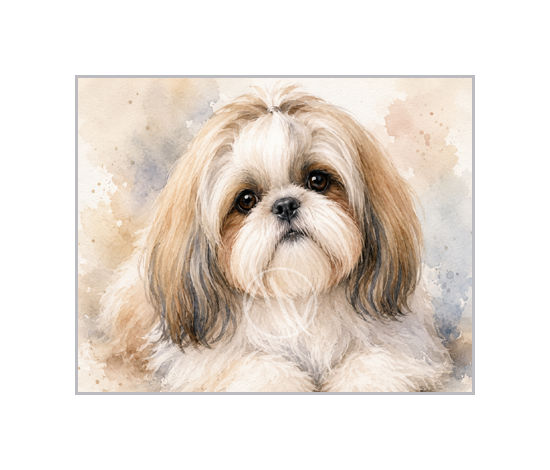 Shih Tzu Watercolor Art Print