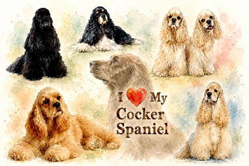 Cocker Spaniel Watercolor Poster
