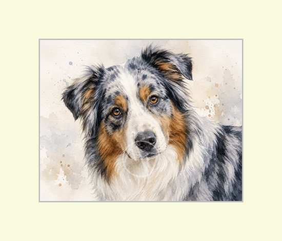 Australian Shepherd Dog Art Print