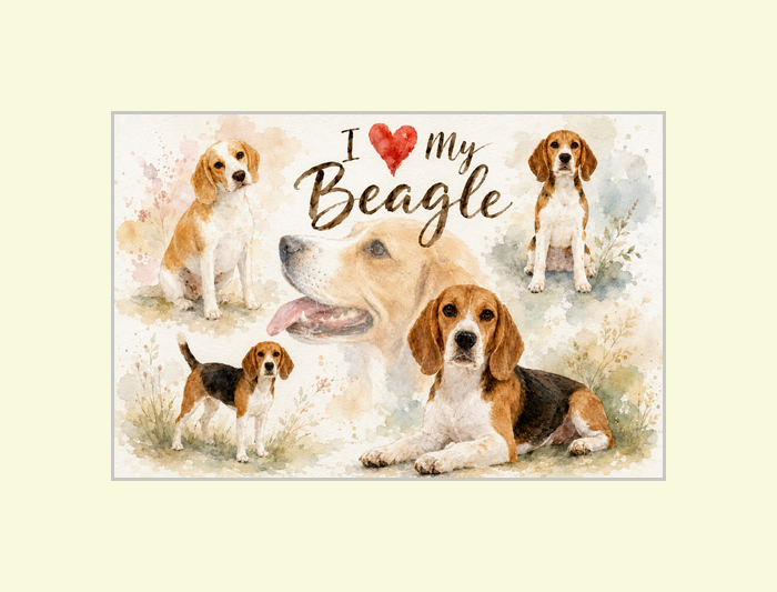 I Love My Beagle Wall Art