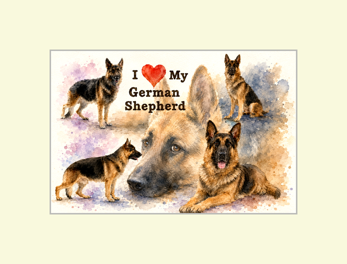 I Love My German Shepherd Art Print
