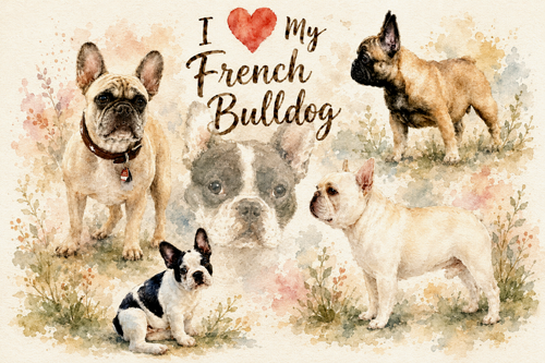 French Bulldog Watercolor Art Print