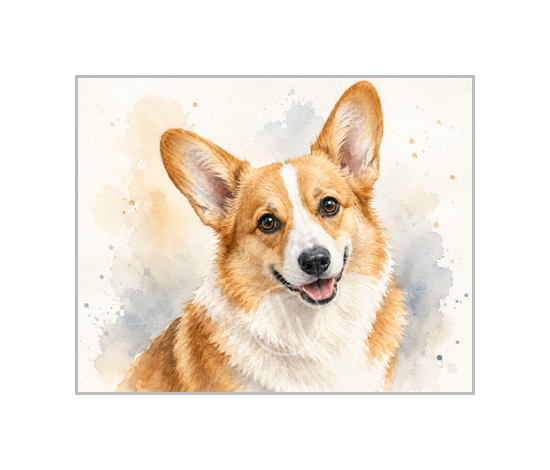 Corgi Watercolor Art Print