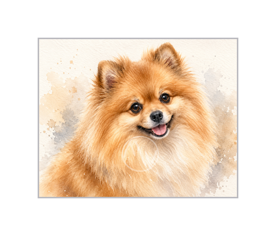 Pomeranian Dog Watercolor Art Print
