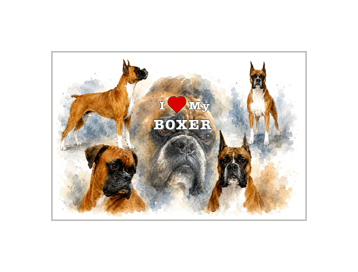 I Love My Boxer Dog Poster