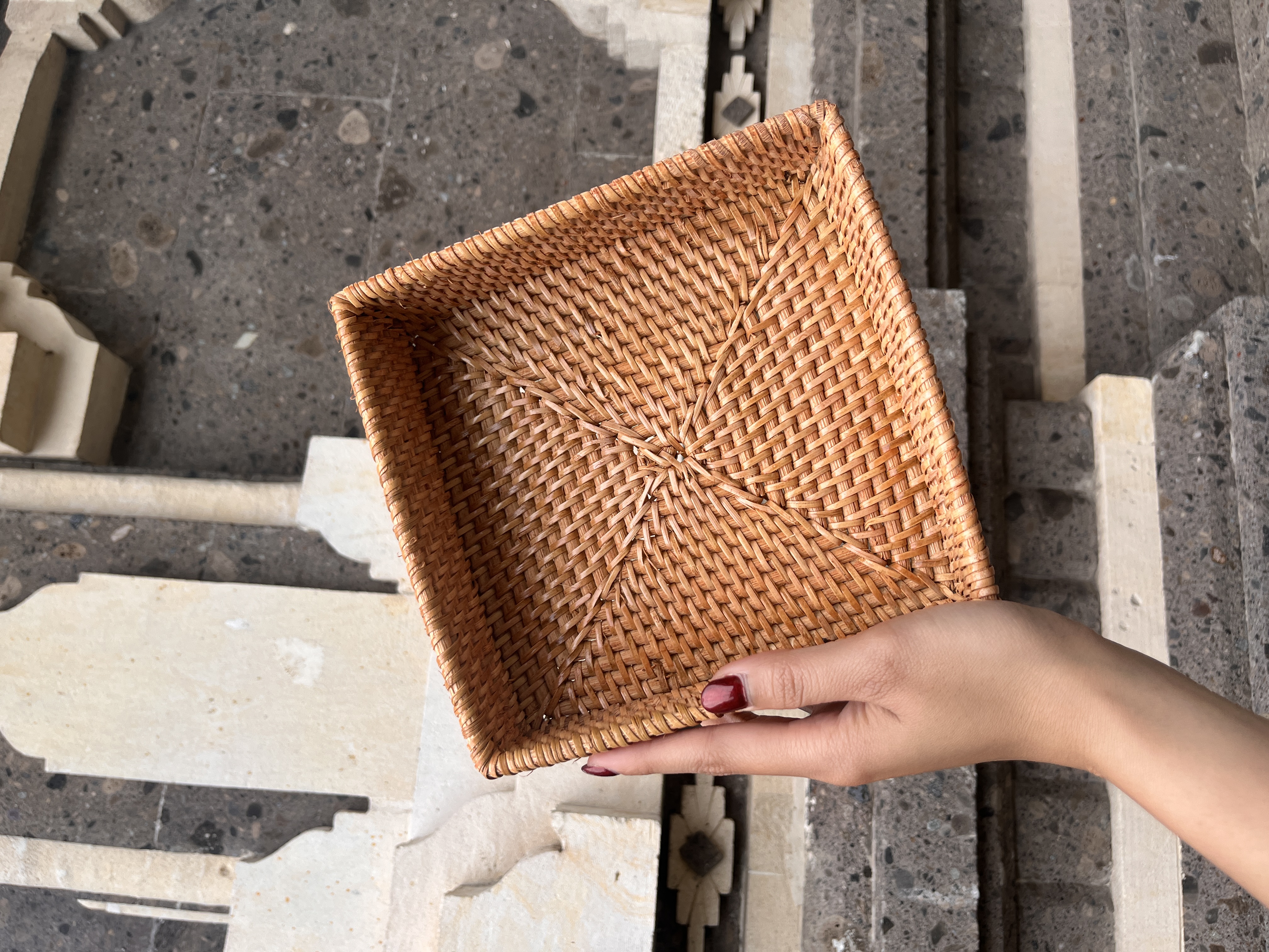 Mini Square Rattan Basket