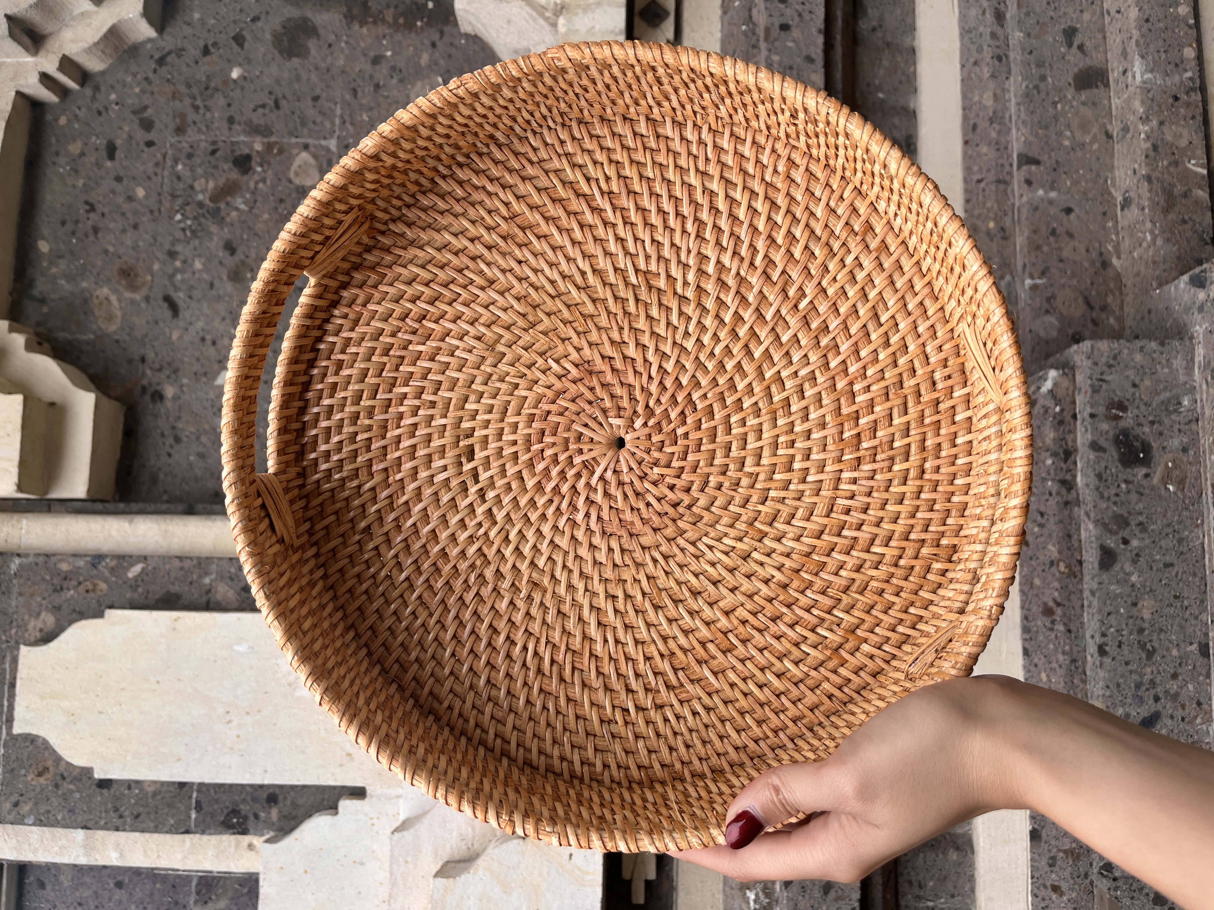 Round Woven Rattan Basket