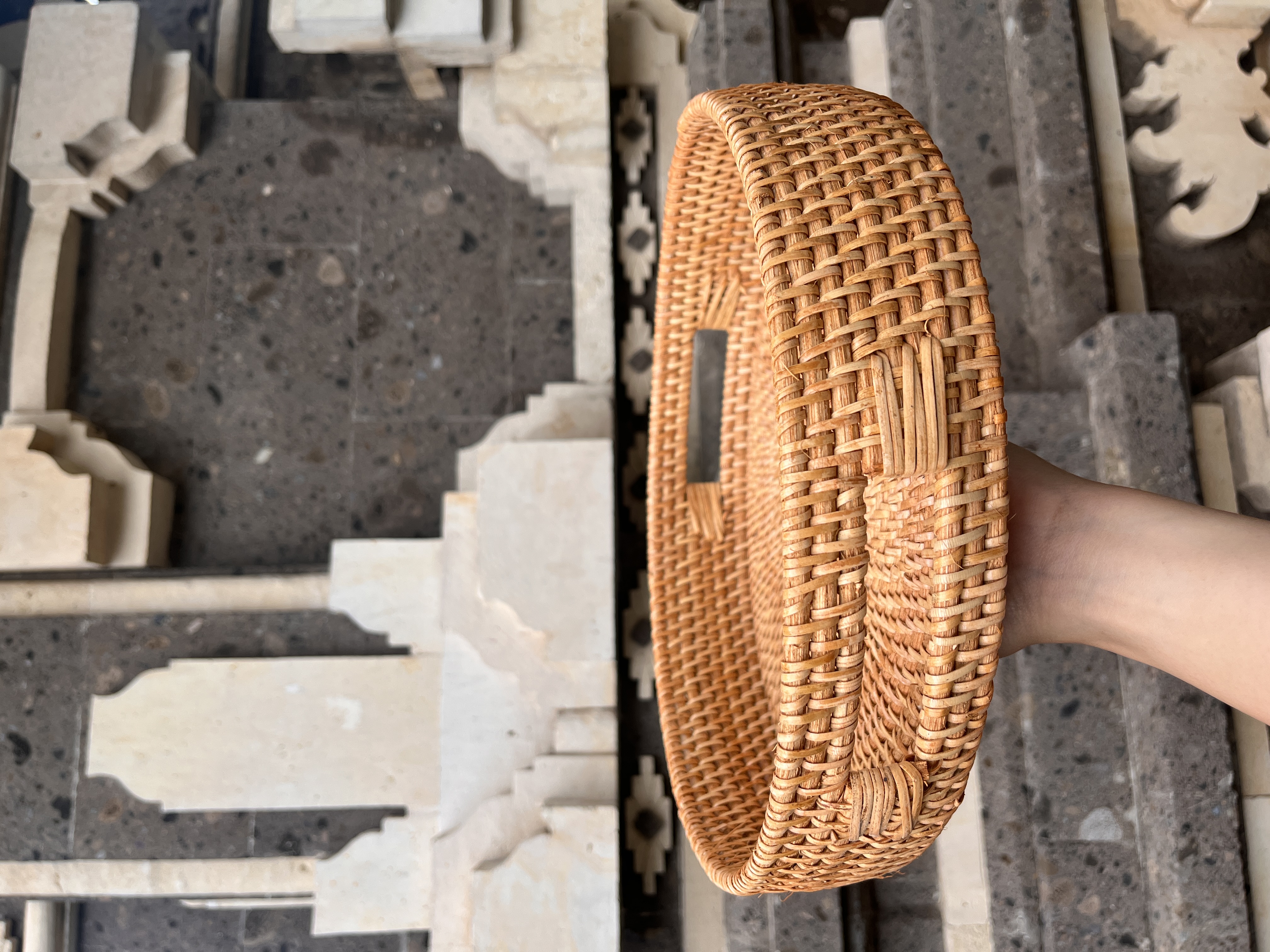 Round Woven Rattan Basket