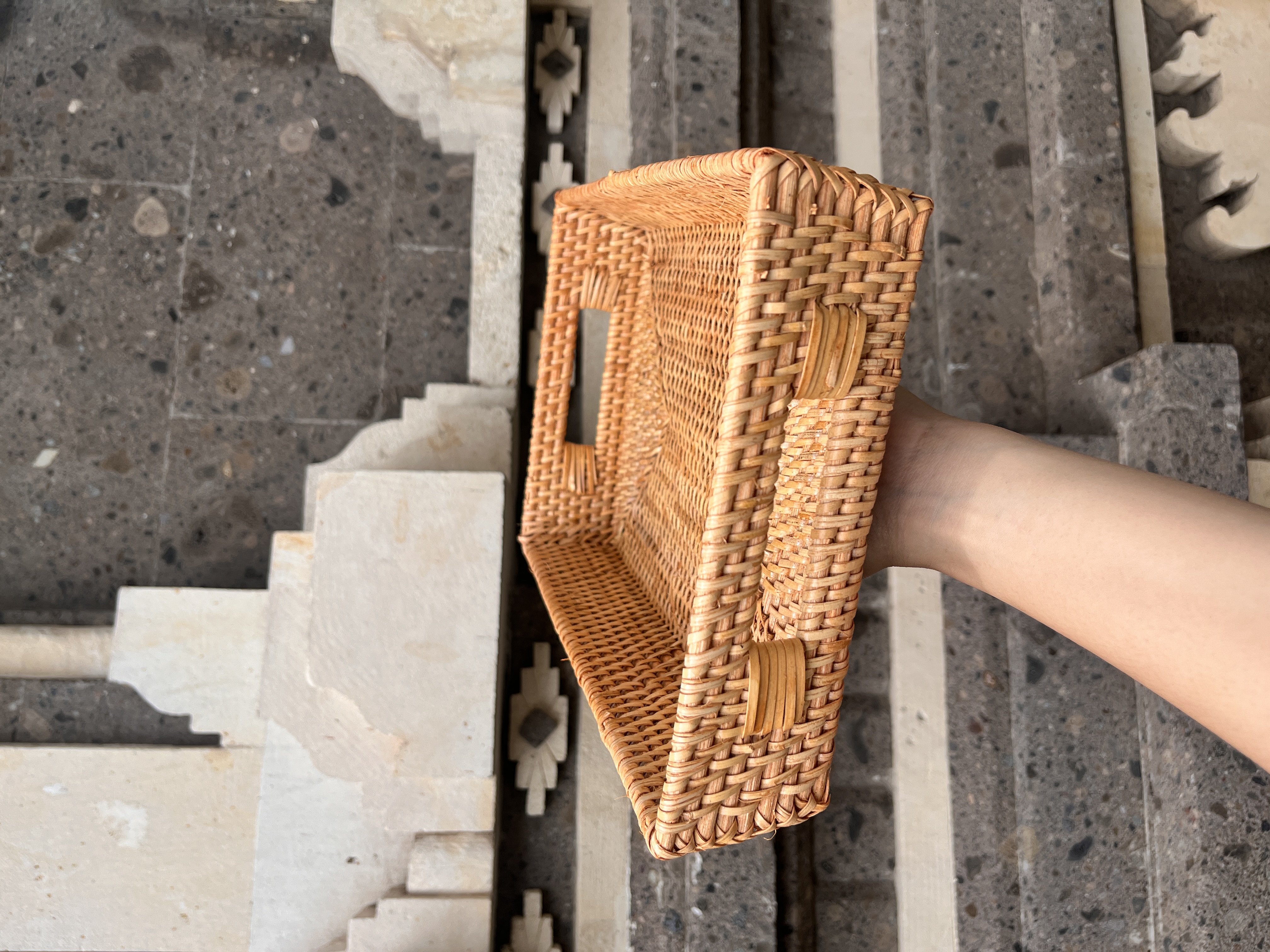 Square Rattan Serving Tray