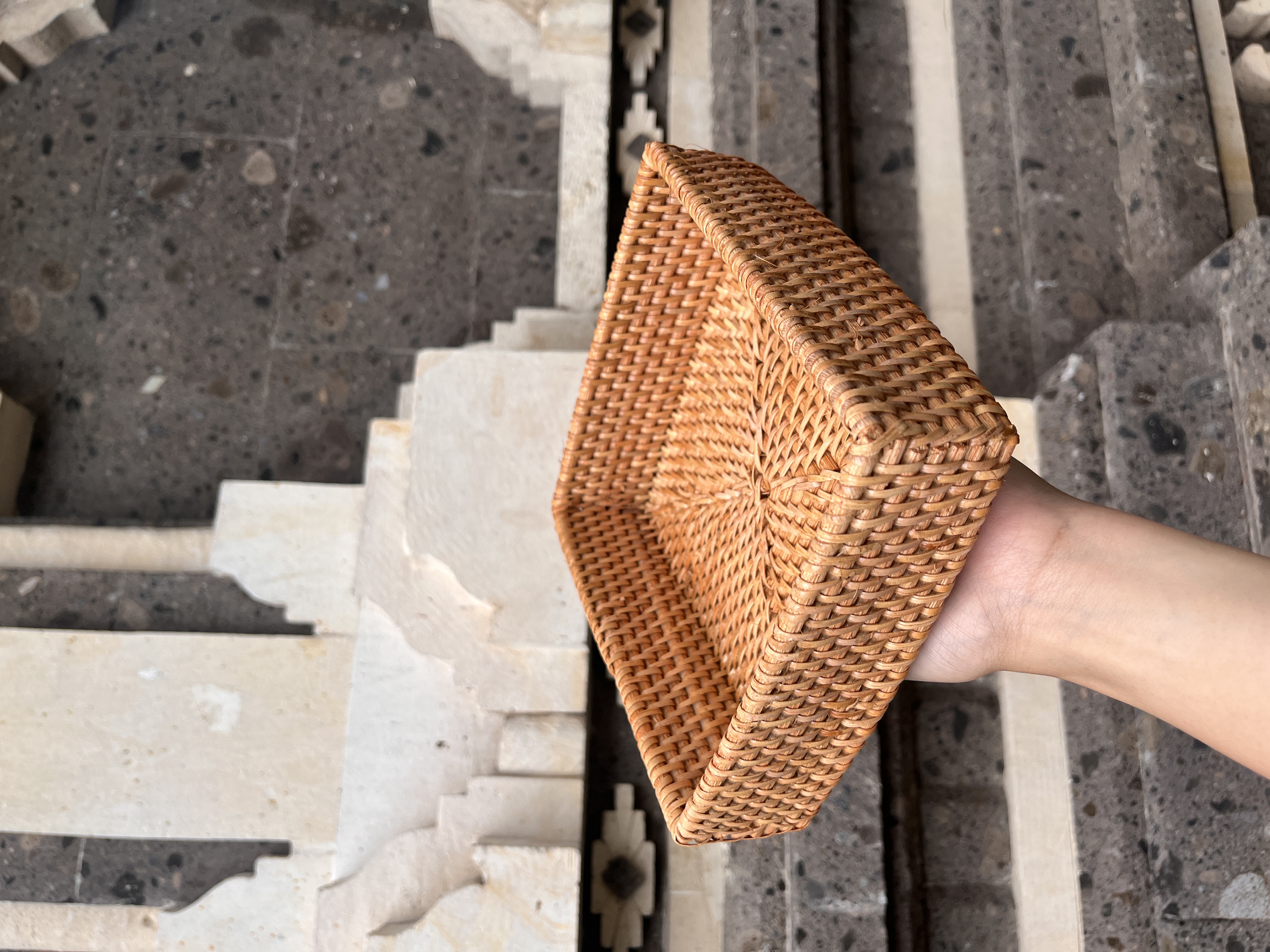 Mini Square Rattan Basket