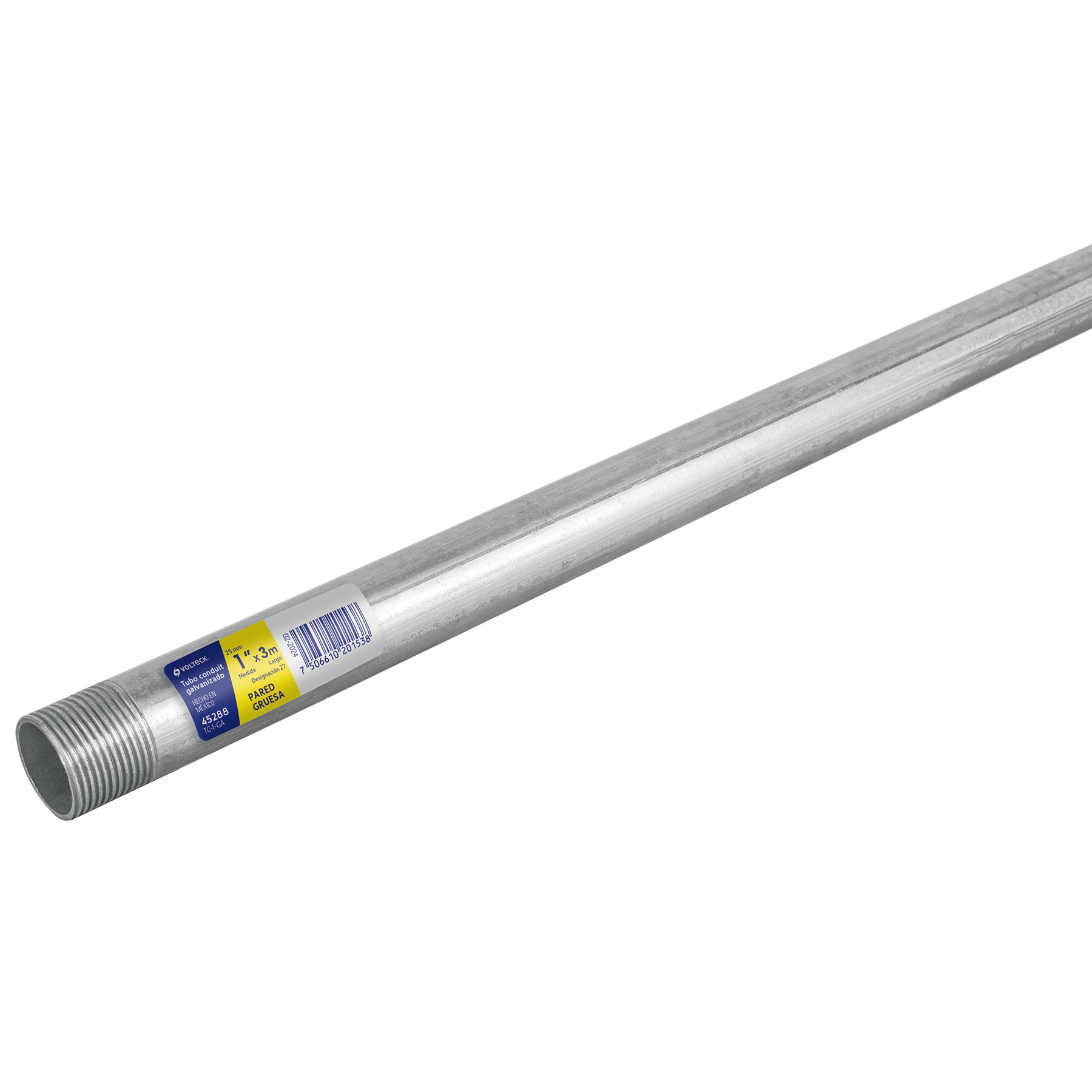 Tubo Conduit 1" pared gruesa (1.8 mm), et. amarilla, 3 m