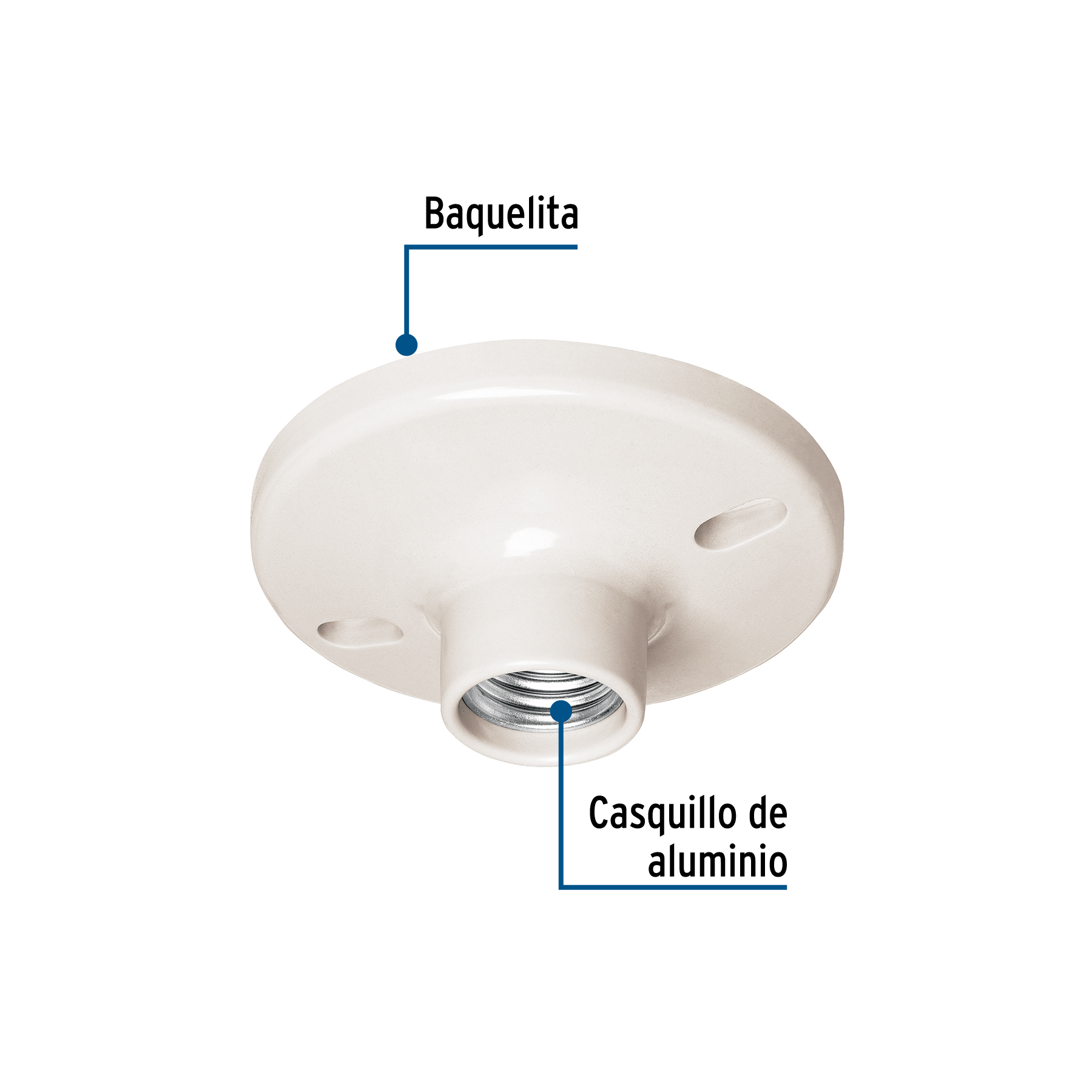 Portalámpara 4" de baquelita a granel, VOLTECK