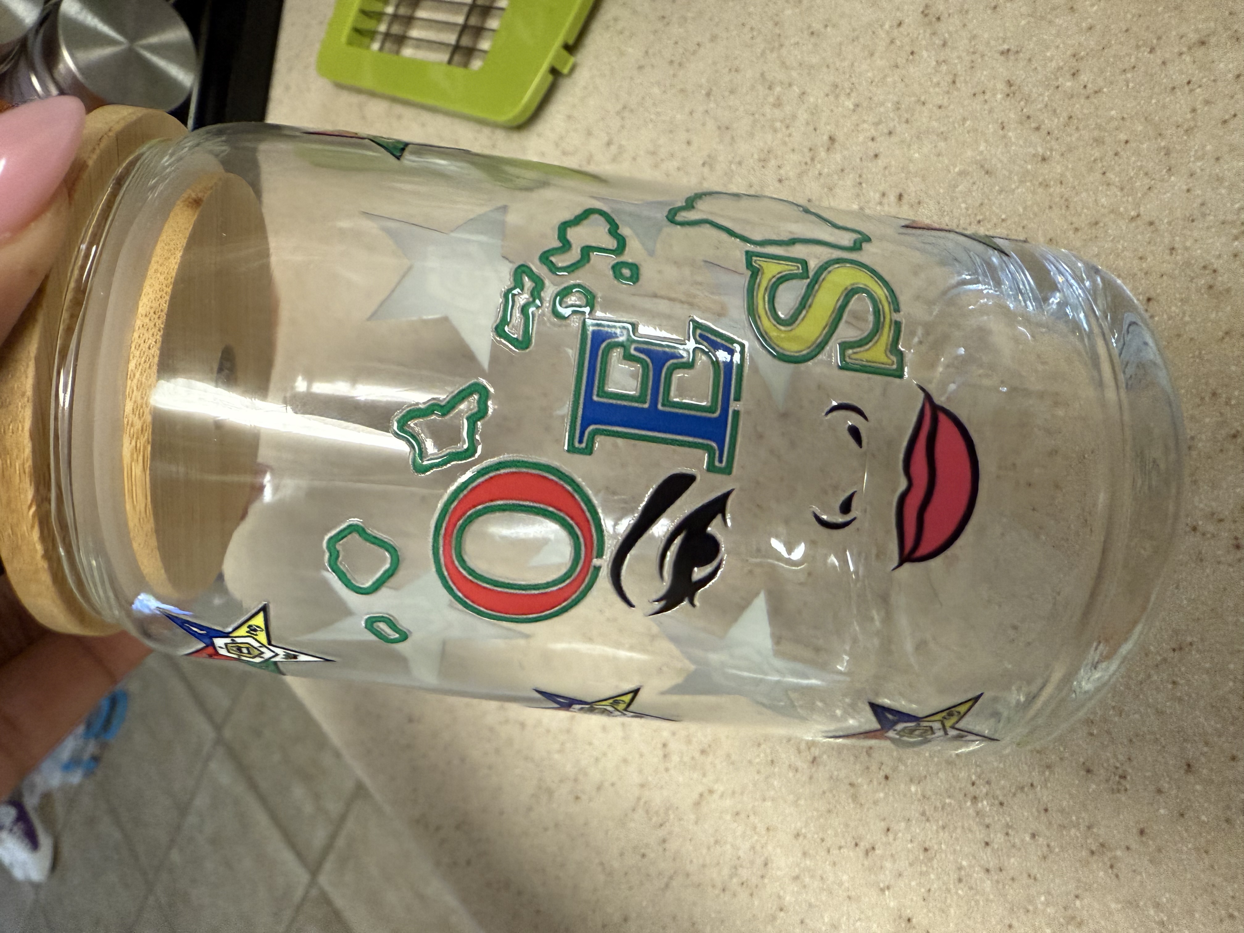 Custom Libbey 12oz Glass Can with Bamboo Lid