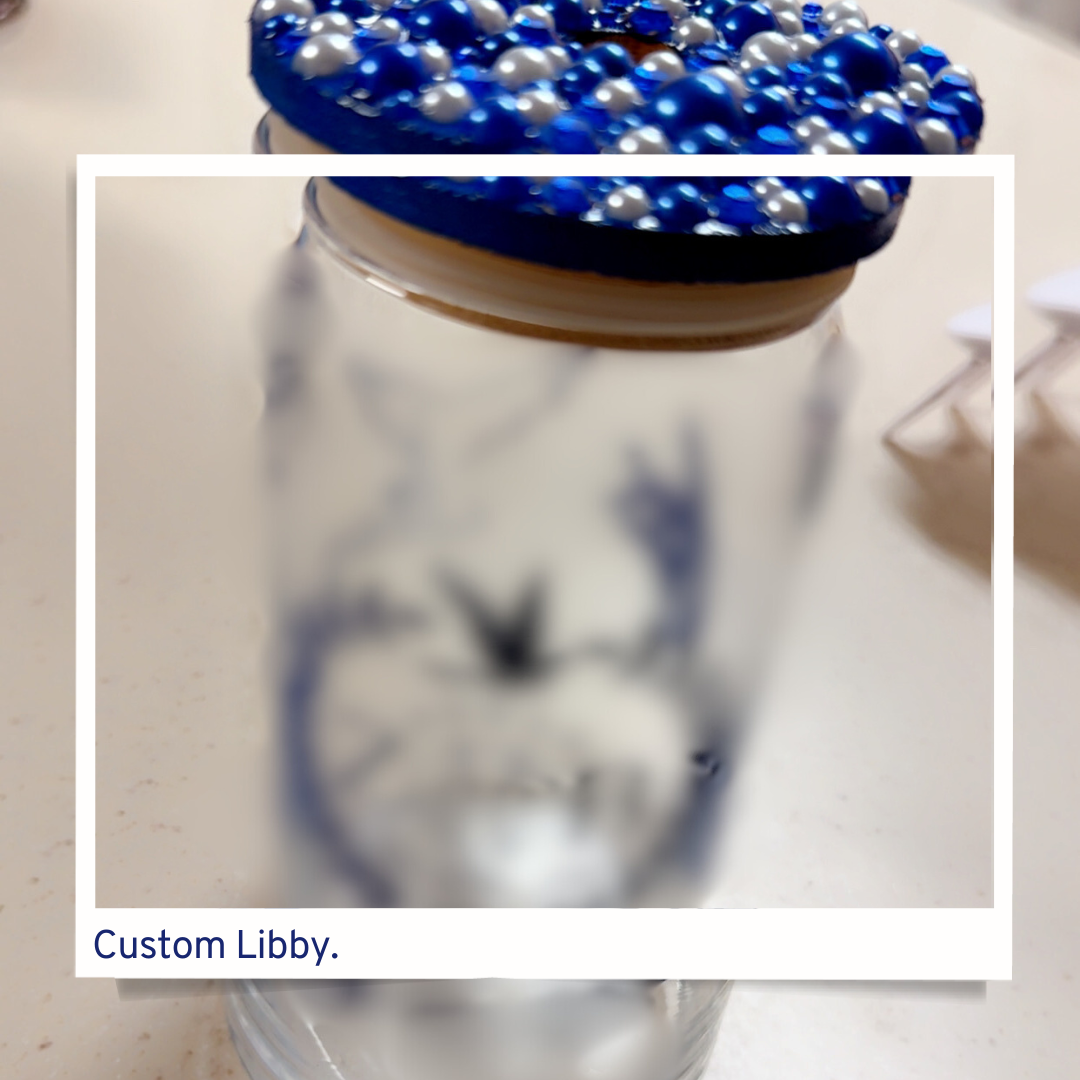 Custom Libbey 12oz Glass Can with Bamboo Lid