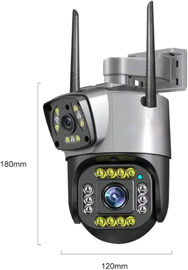 TP PLUS 6MP WiFi Dual Lens Outdoor PTZ CCTV Camera with 360° View | Two-Way Audio | Night Vision 
