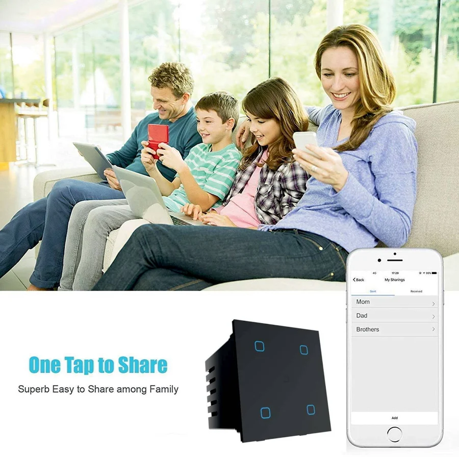 HomeMate Wi-Fi Smart 4 Gang Switch