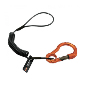 Coiled Tool Lanyard with Single Carabiner