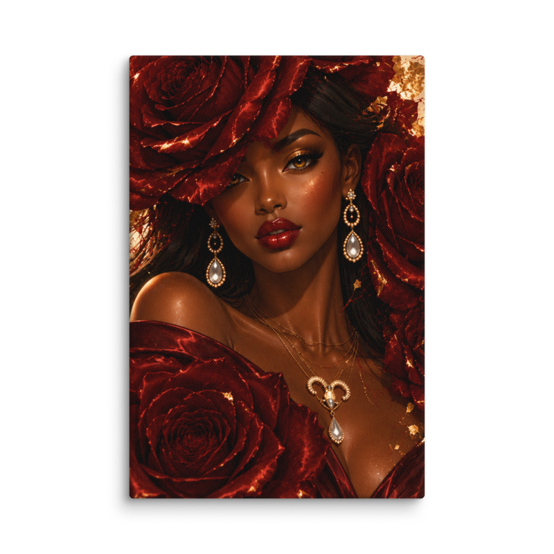"Sovereign of Roses" | Floral Goddess Wall Art