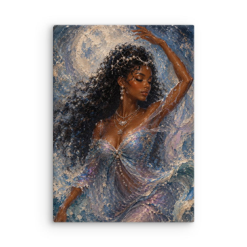 "Moonlit Tides" | Cancer Inspired Canvas Print
