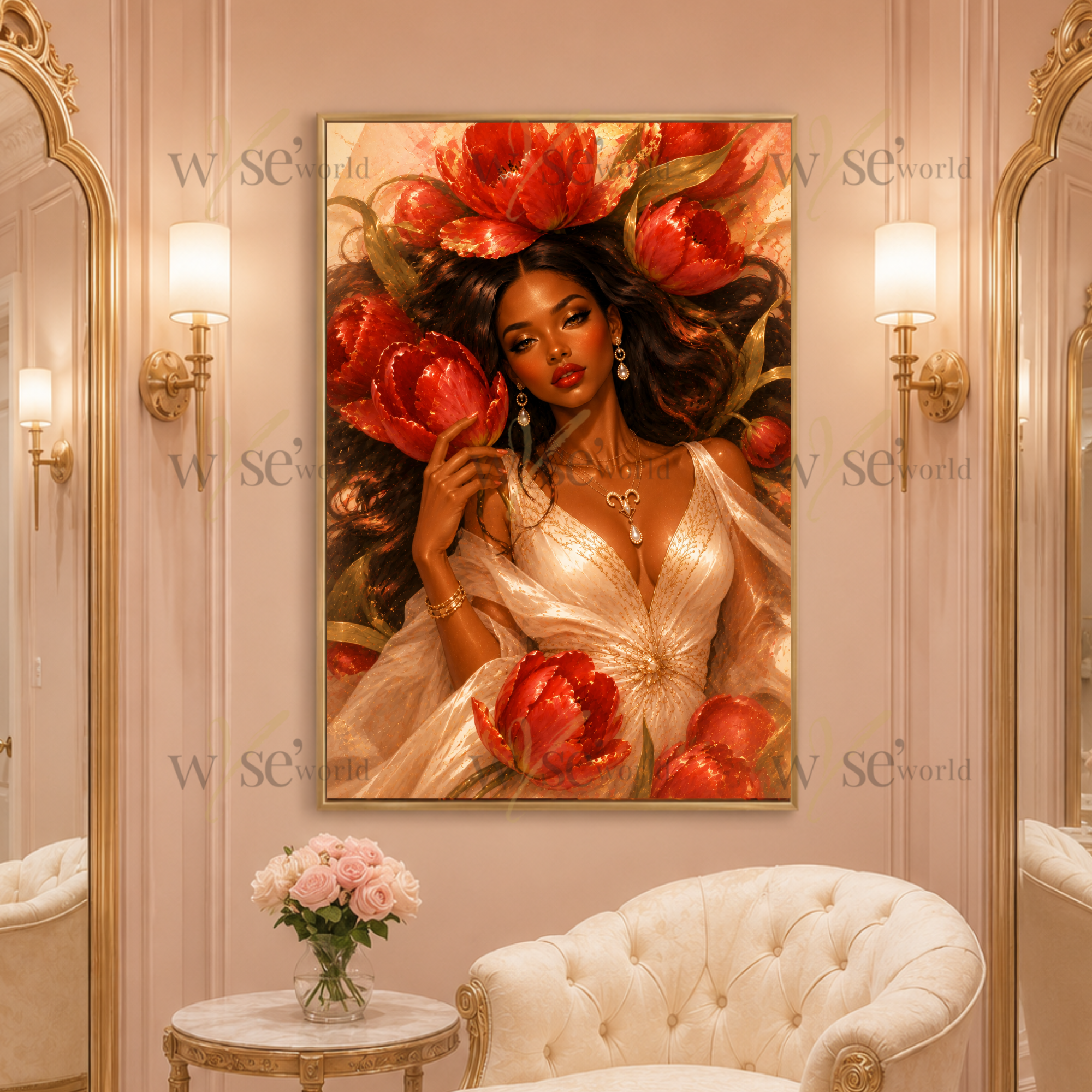 "The First Bloom Rises" | Floral Goddess Digital Art