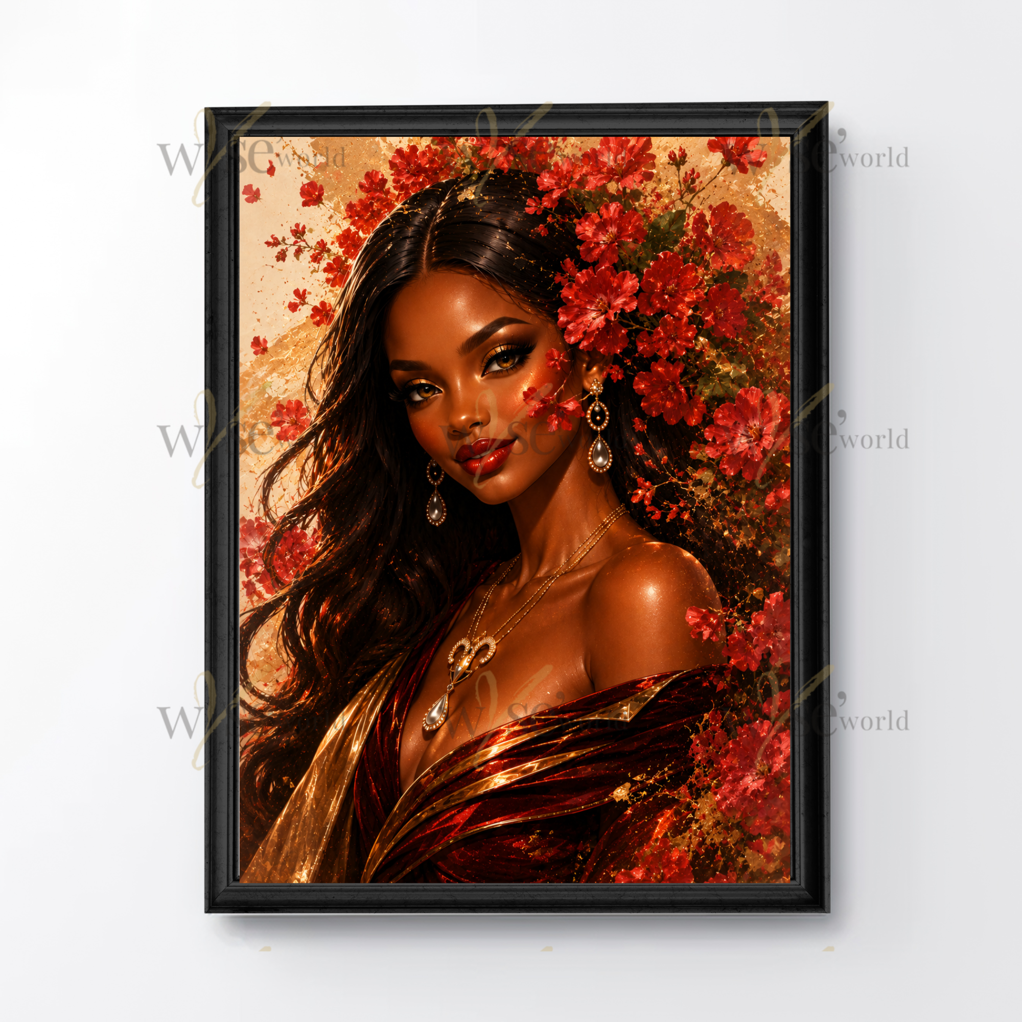 "Fearless Petals" | Floral Goddess Digital Art