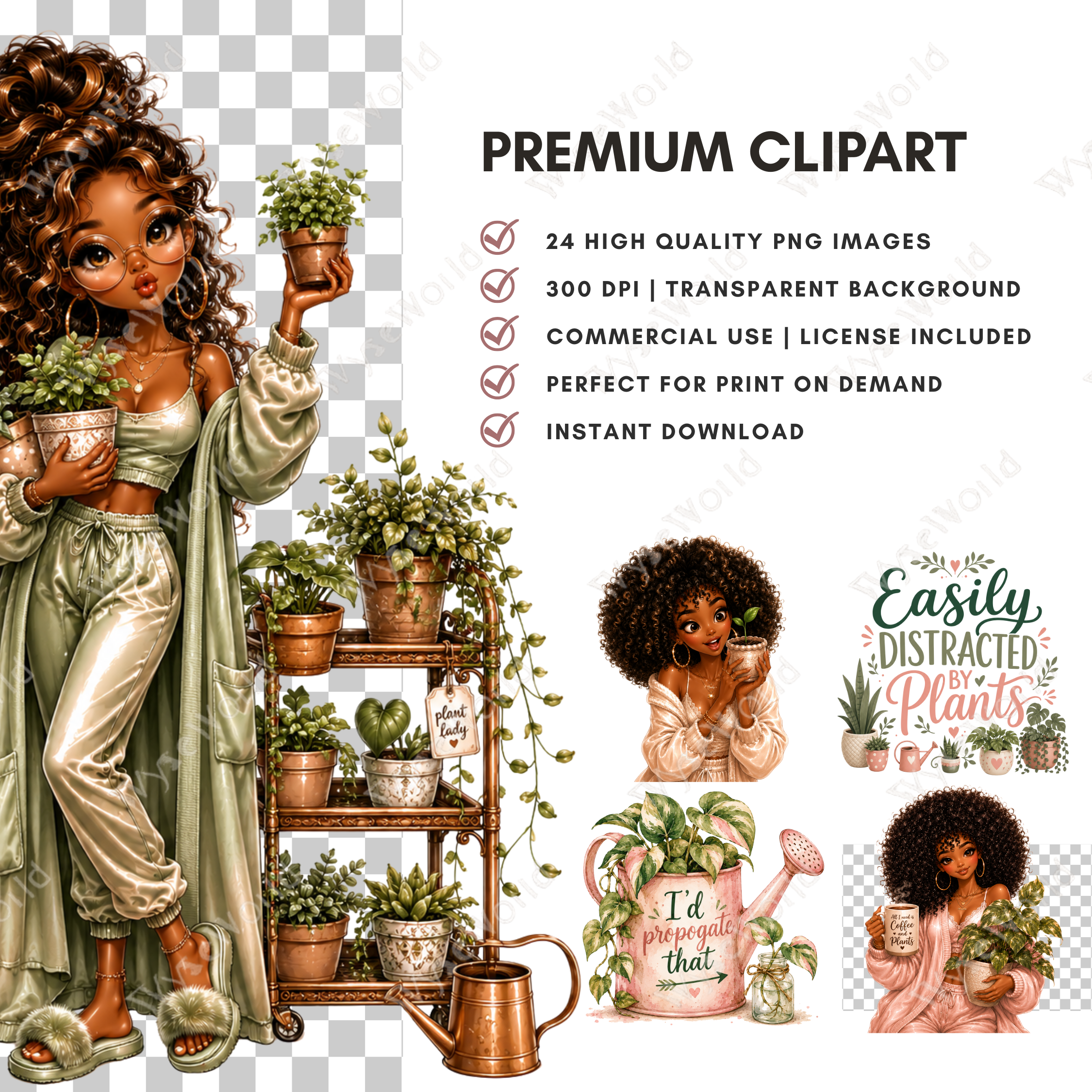 "Cute Plant Mama" | Clip Art Bundle