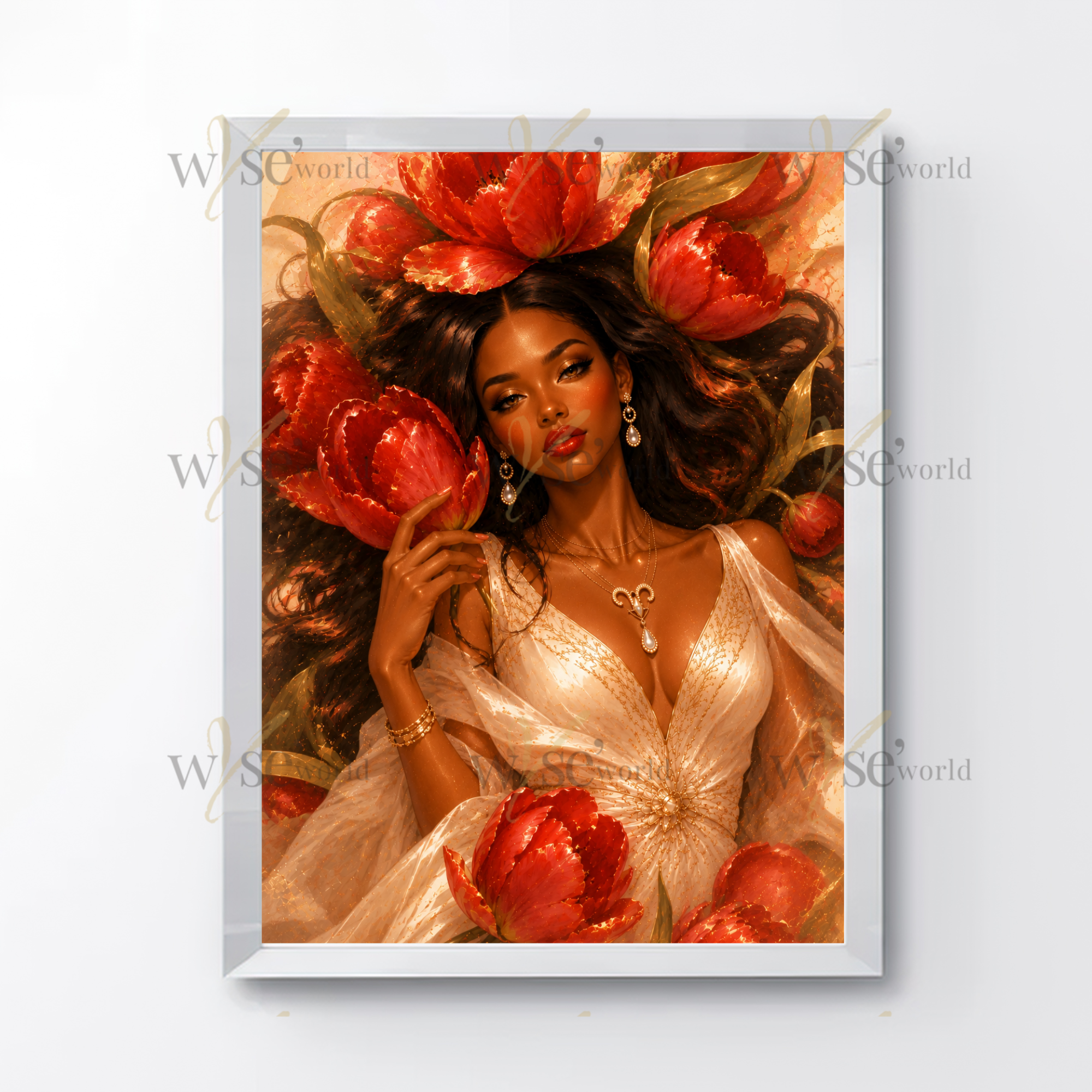 "The First Bloom Rises" | Floral Goddess Digital Art