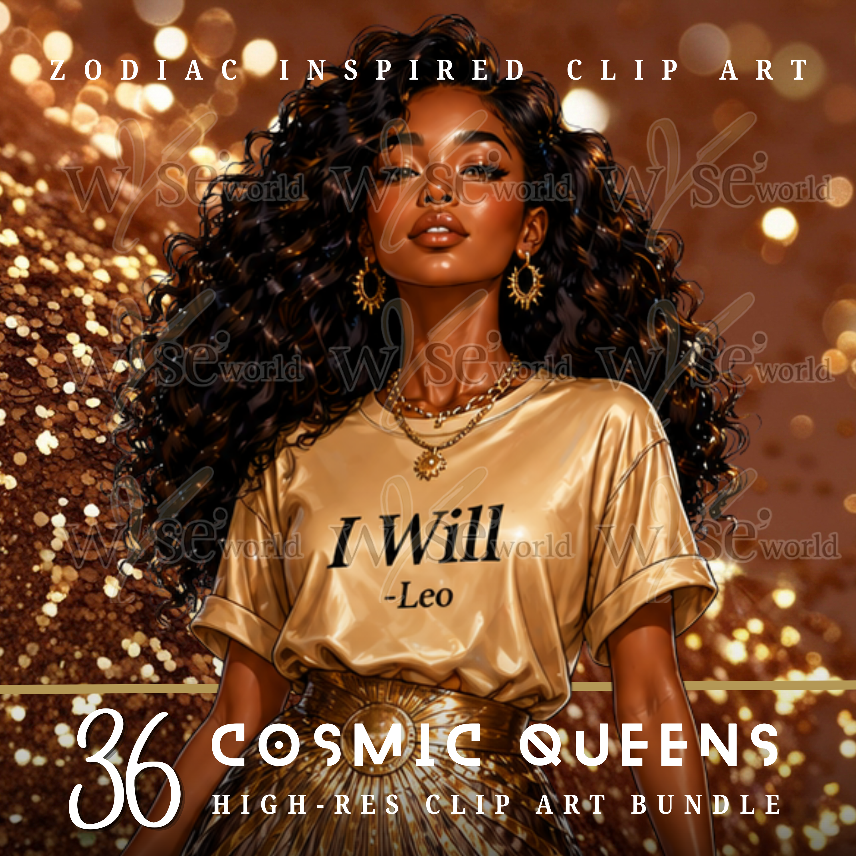 "Cosmic Queens" | Zodiac Clip Art