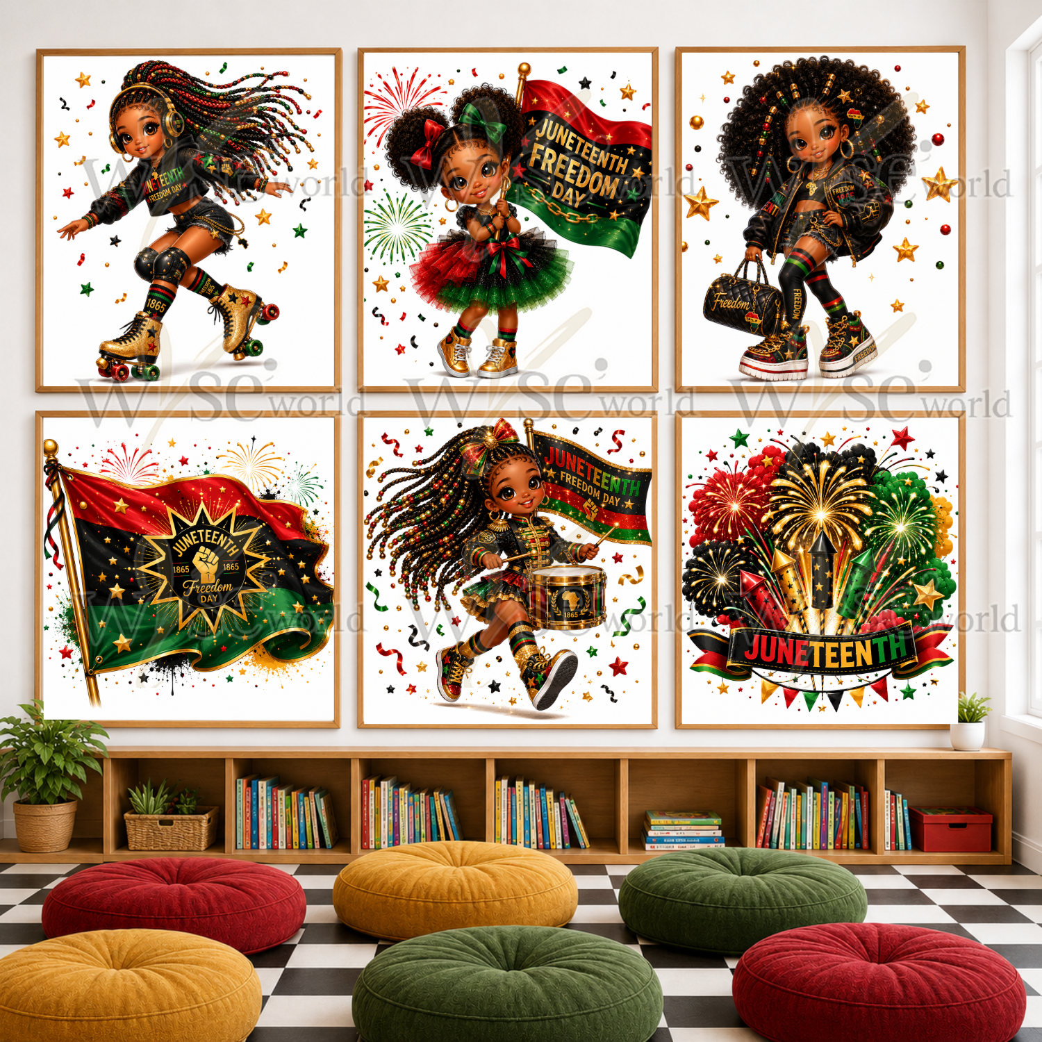 "Juneteenth" | Cute Chibi Black Girl | Clip Art Bundle