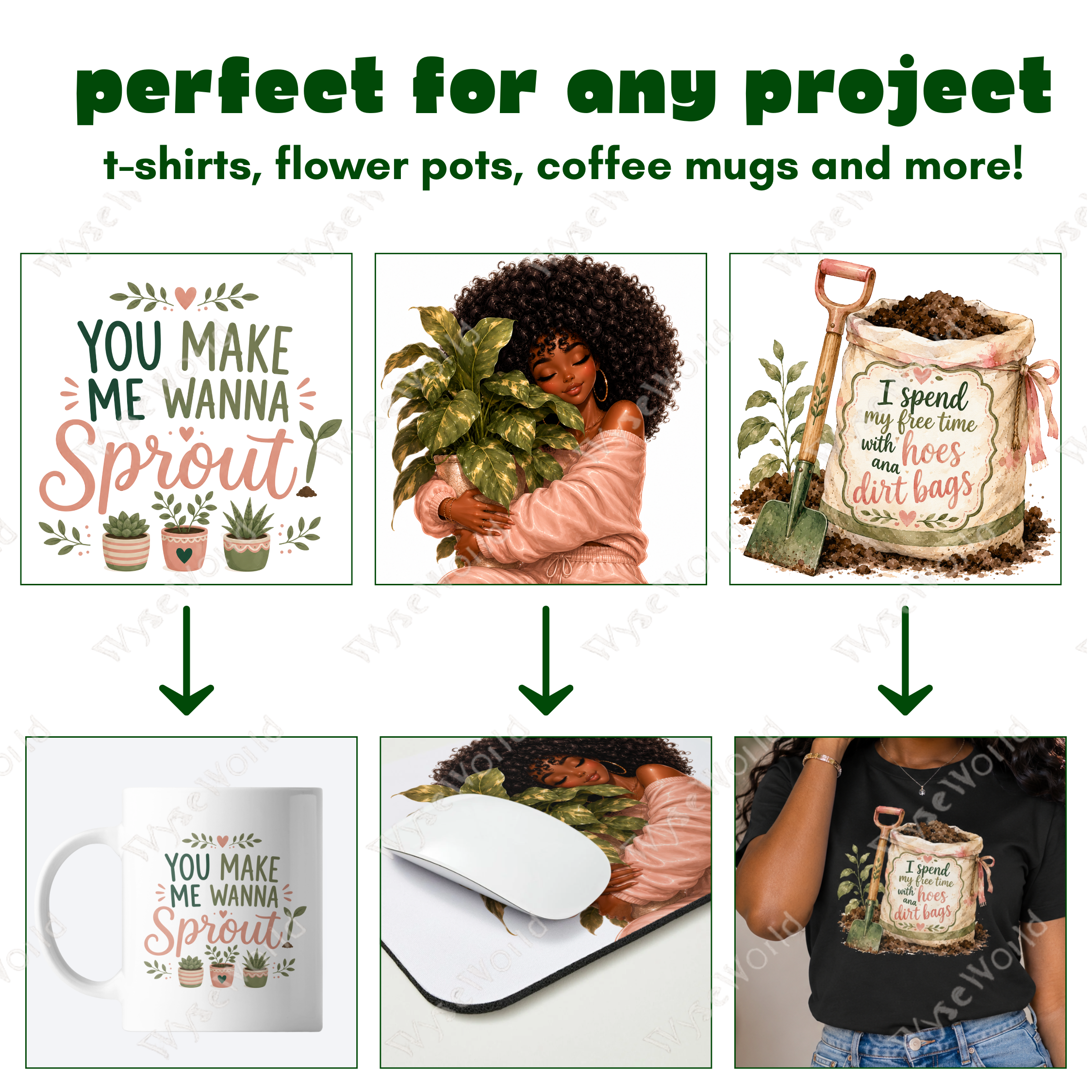 "Cute Plant Mama" | Clip Art Bundle