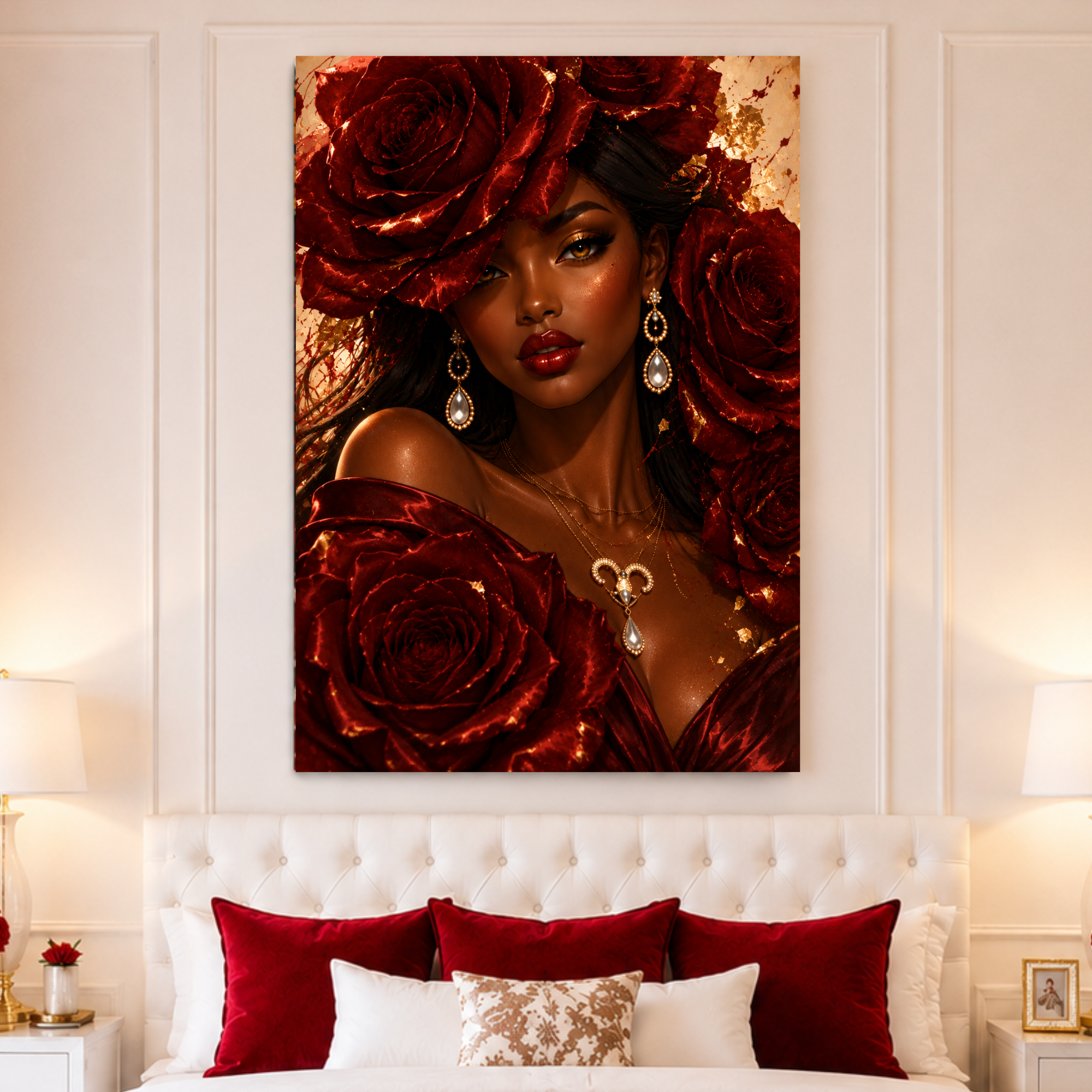 "Sovereign of Roses" | Floral Goddess Wall Art
