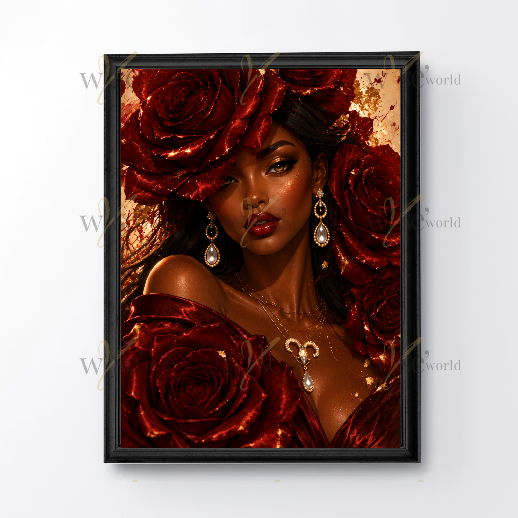 "The Sovereign of Roses" | Floral Goddess Digital Art