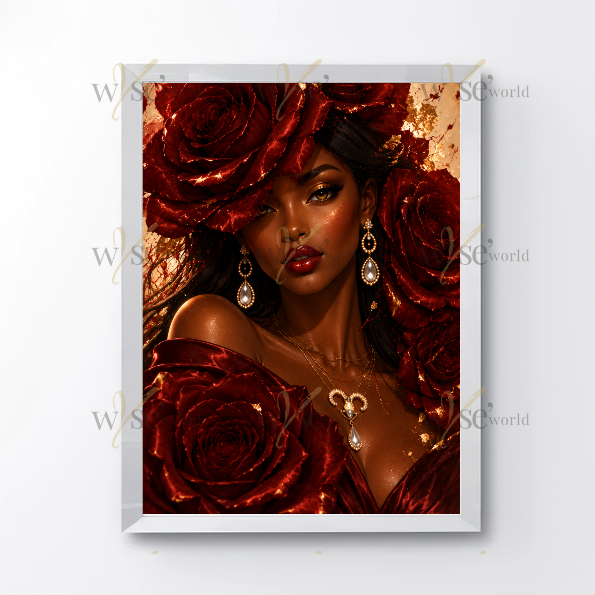 "The Sovereign of Roses" | Floral Goddess Digital Art