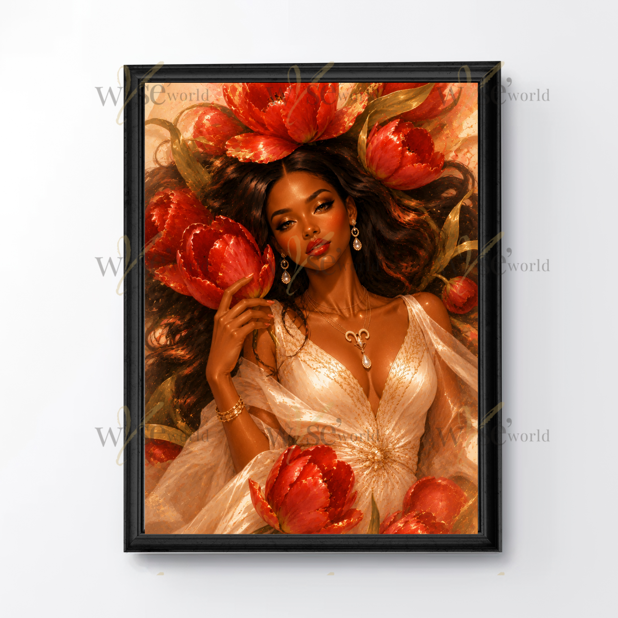 "The First Bloom Rises" | Floral Goddess Digital Art