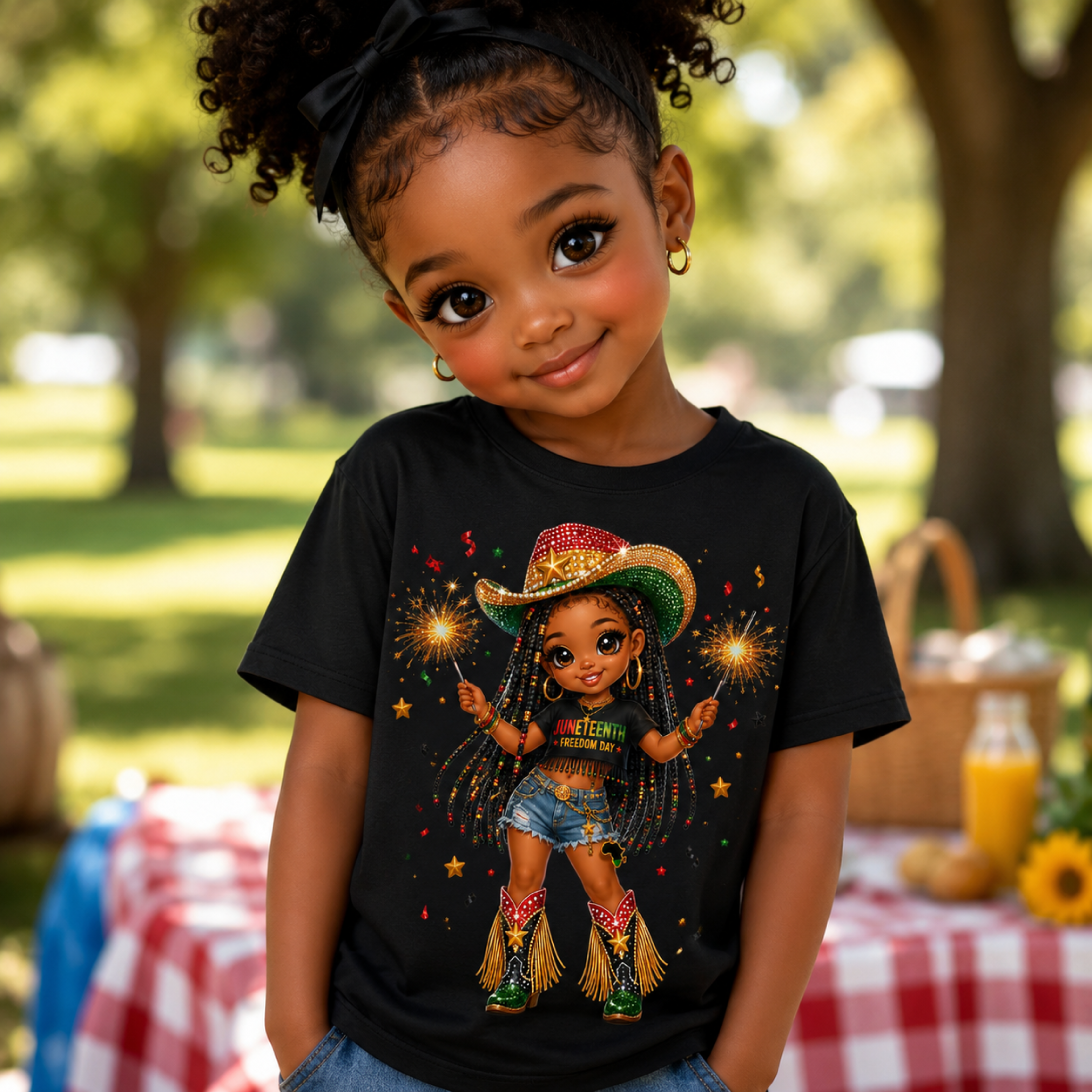 "Juneteenth" | Cute Chibi Black Girl | Clip Art Bundle