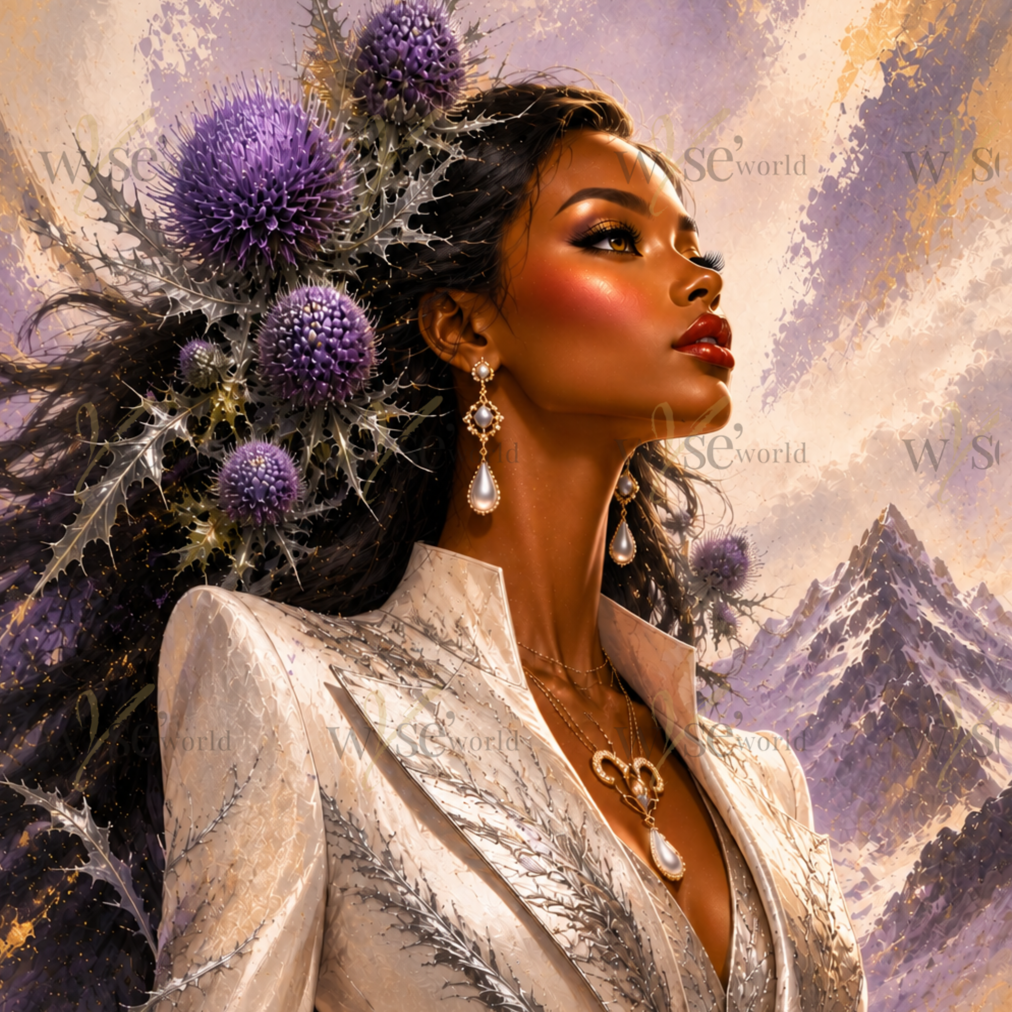 "Courage Among the Thorns" | Floral Goddess Digital Art