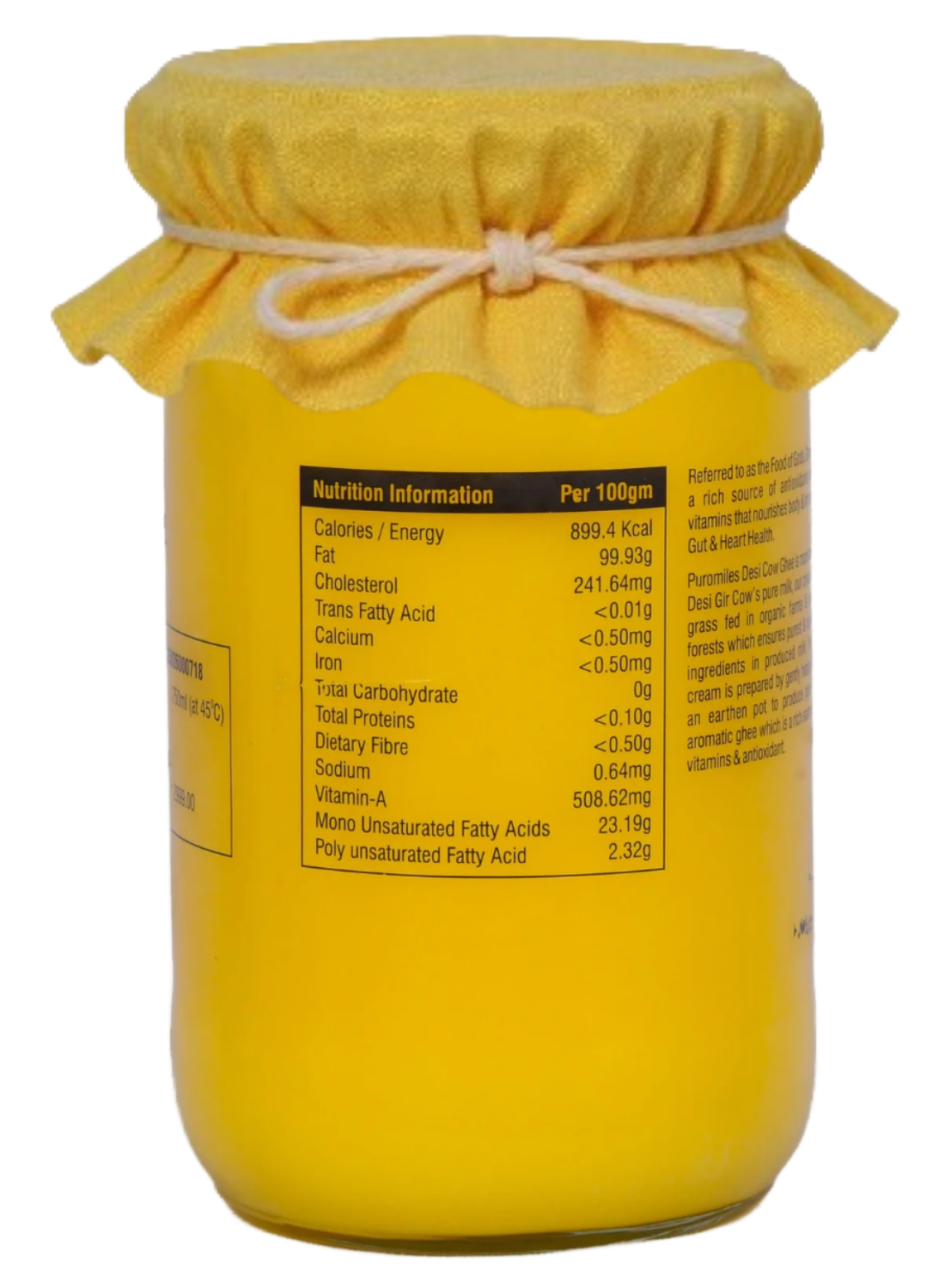 DHIGHRITA Gir Cow A2 Bilona Ghee 750 ML