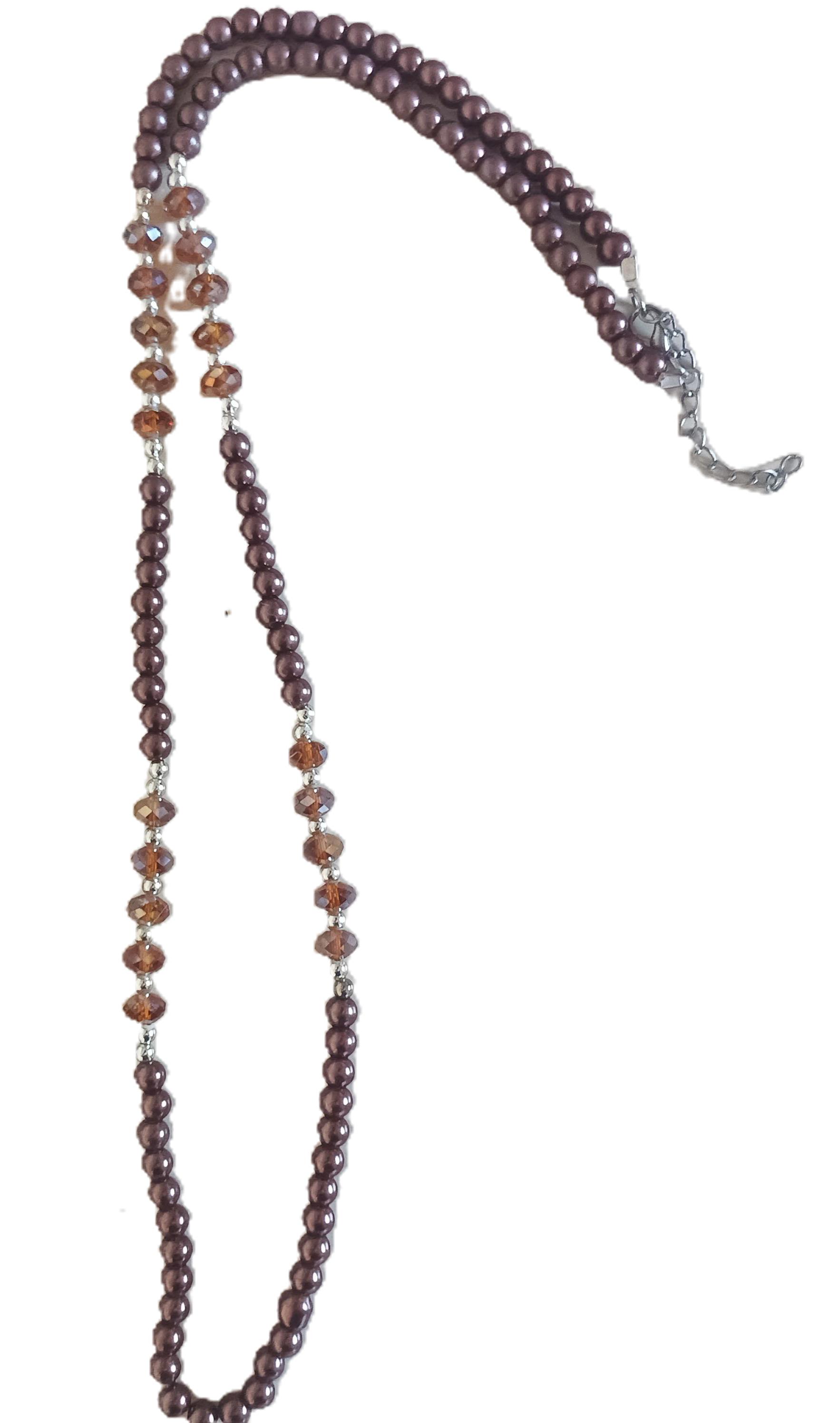 Collier perles violettes