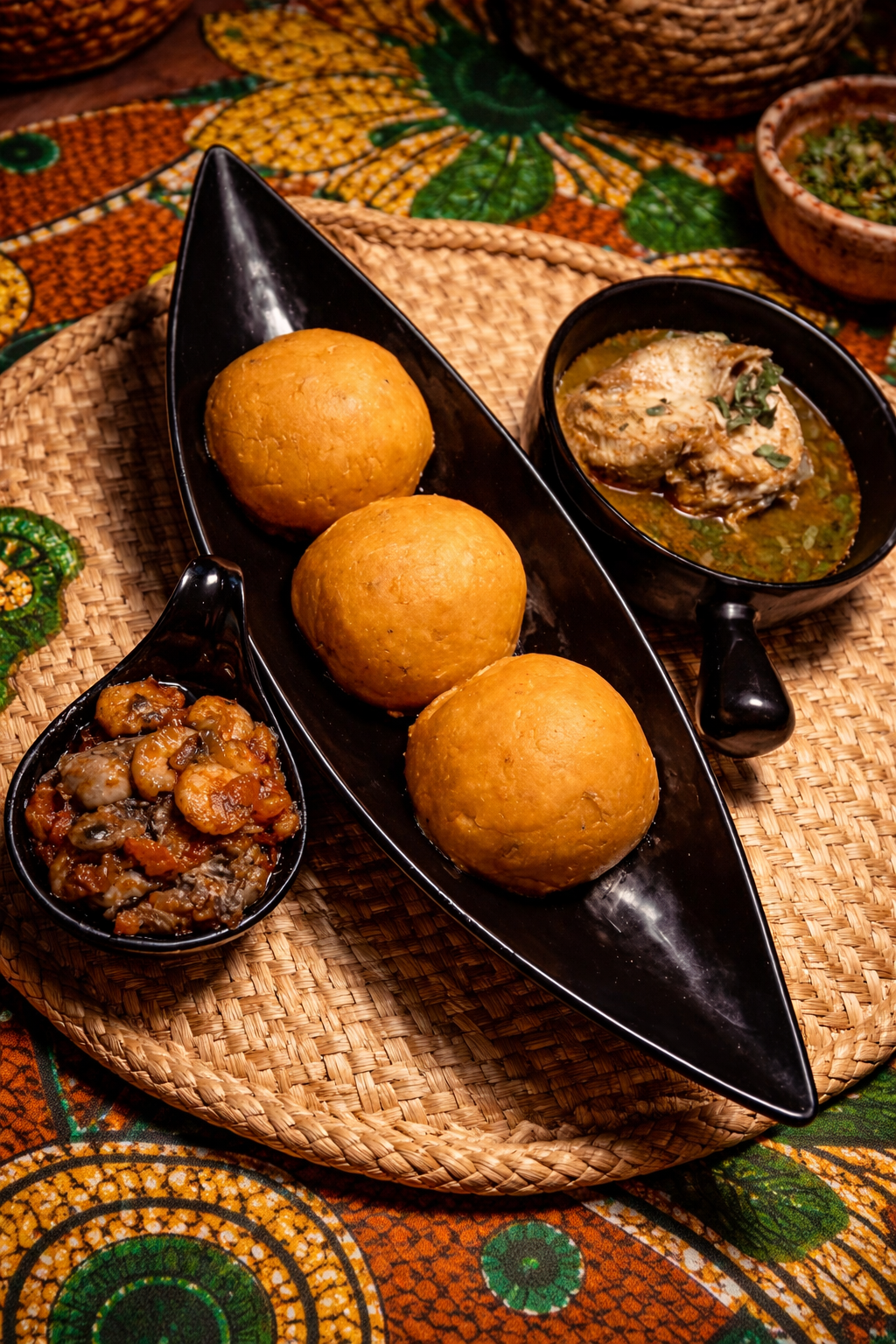 Onunu and Fresh fish stew 