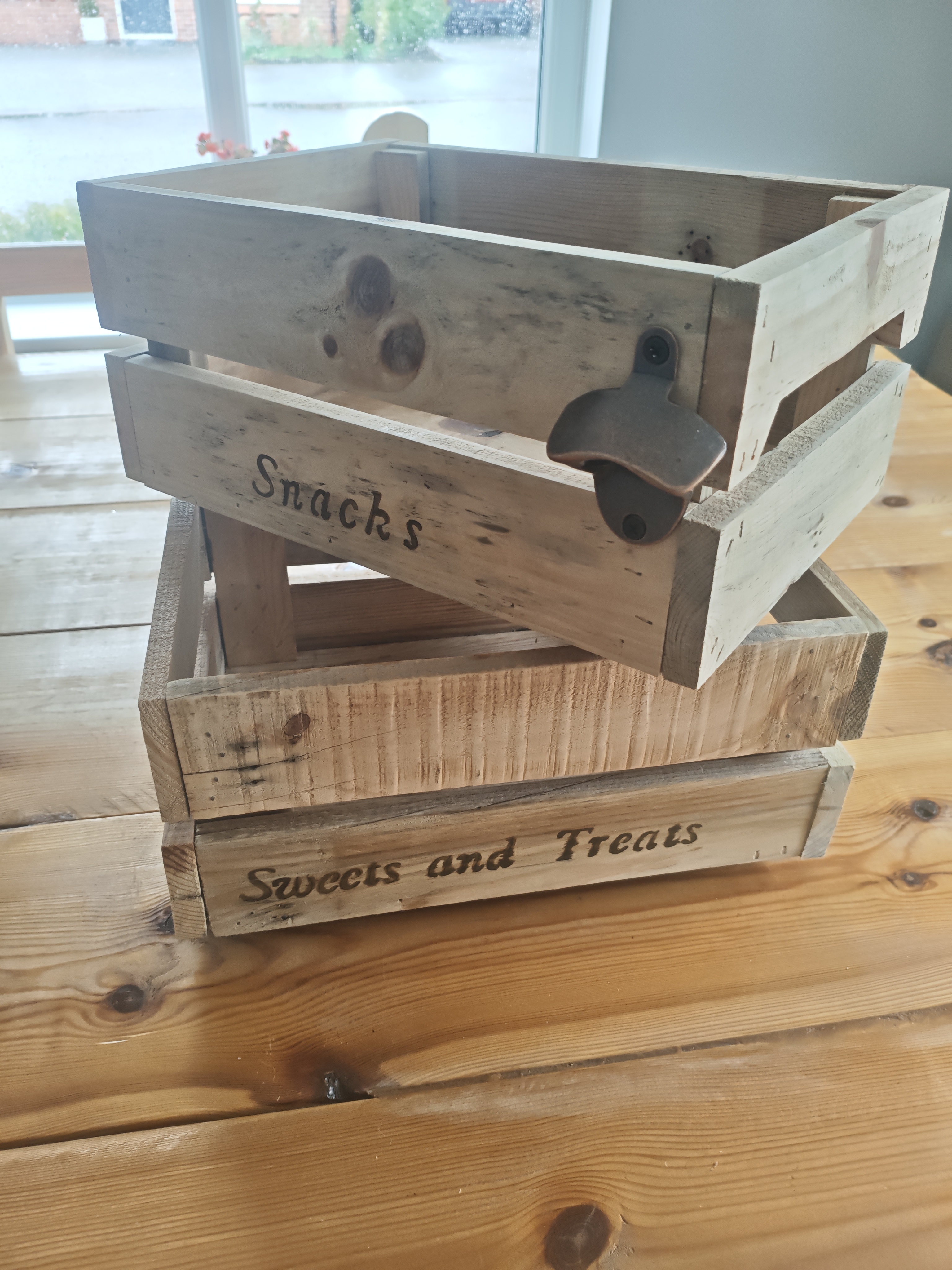 Rustic Wooden Storage/snack Crate