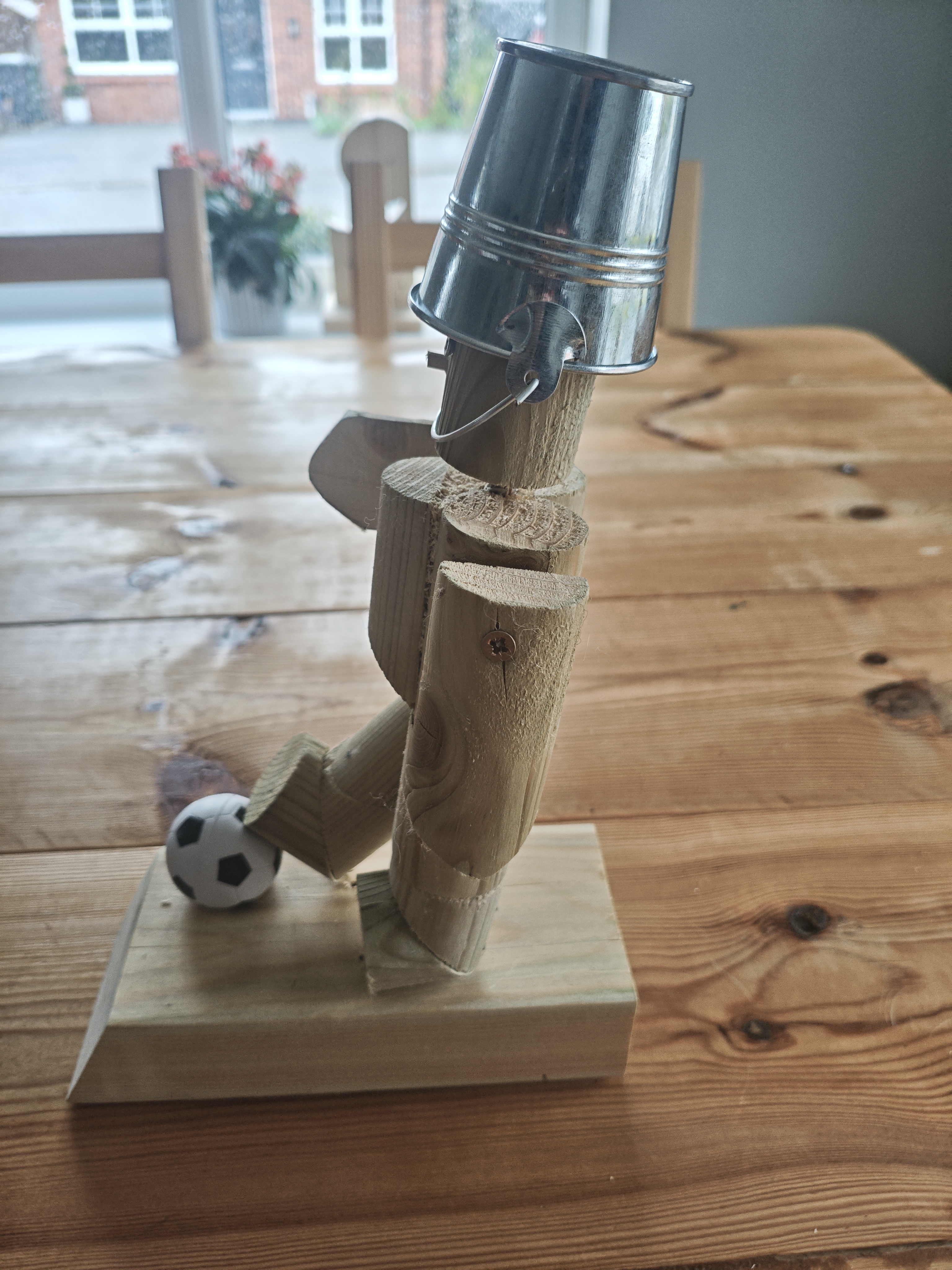 Wooden Football Player Ornament