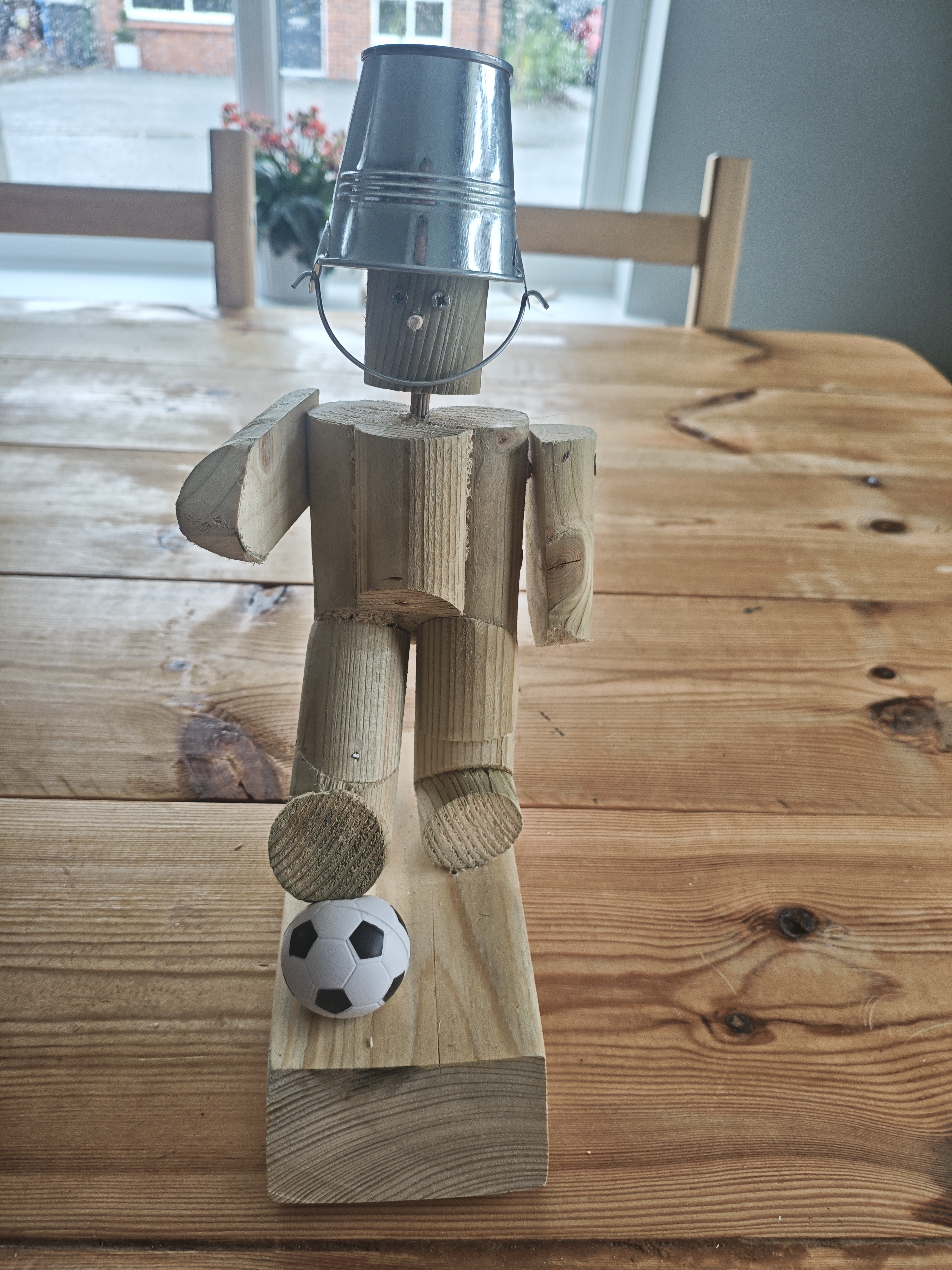 Wooden Football Player Ornament