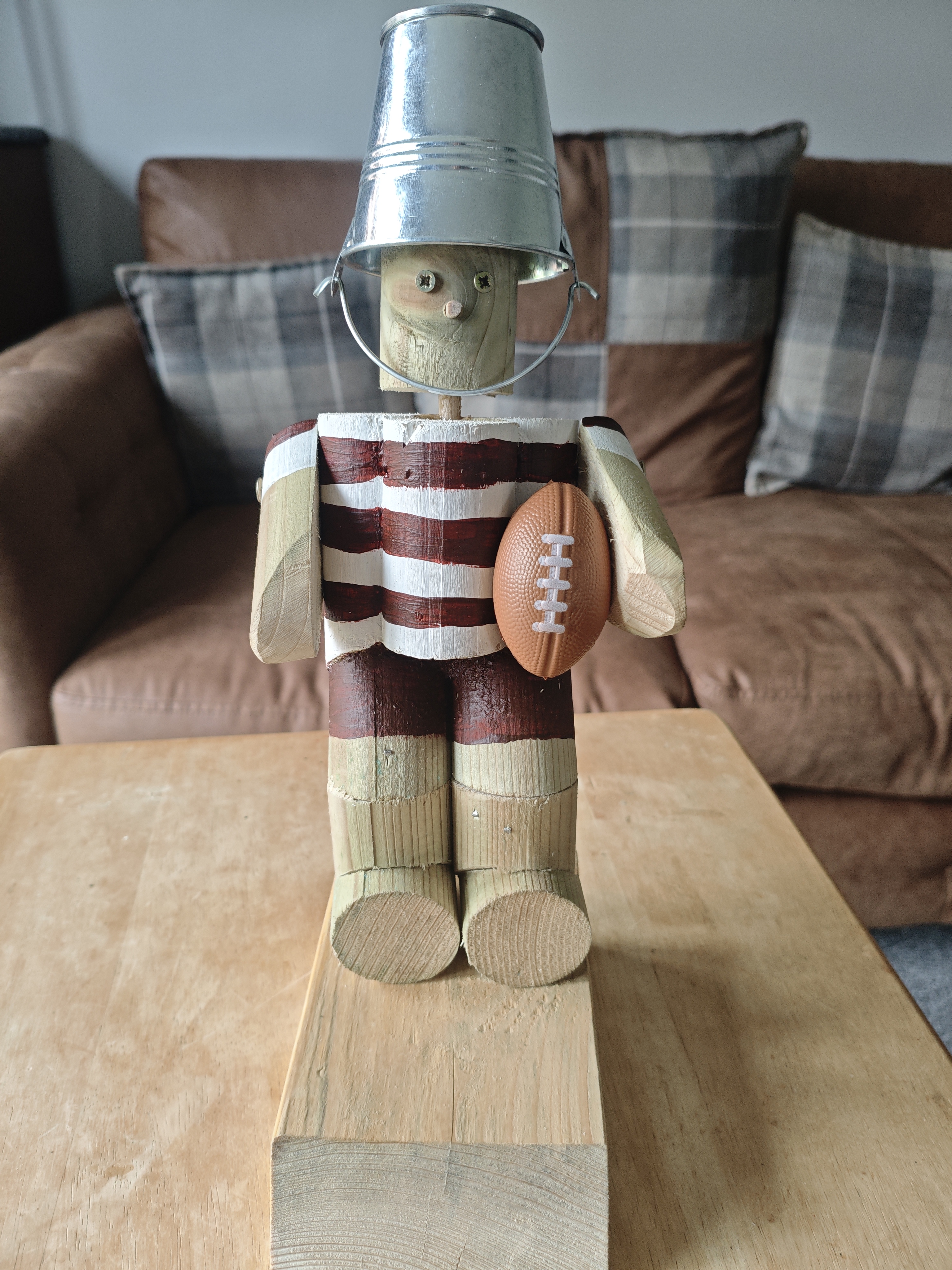 Handmade Rugby Player Figurine