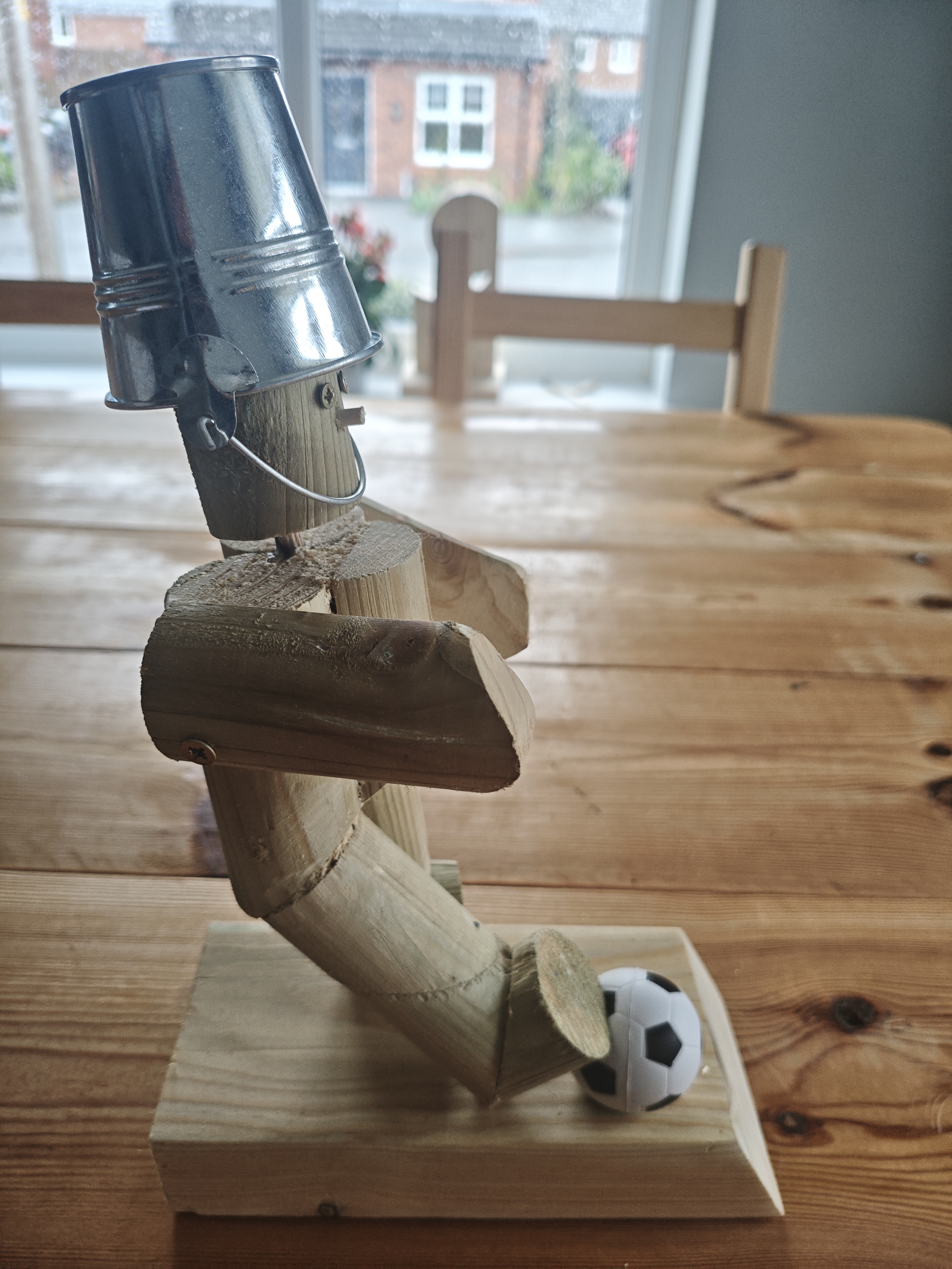 Wooden Football Player Ornament