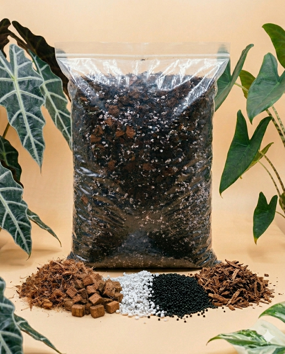 Substrat Premium Alocasia Mix (5L) – Mélange "Chunky" Haute Performance | Made in France