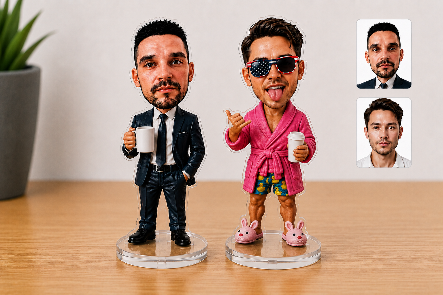 Personalised 2D Acrylic "Mini-Me" Bobblehead - 12cm Custom Photo Standee
