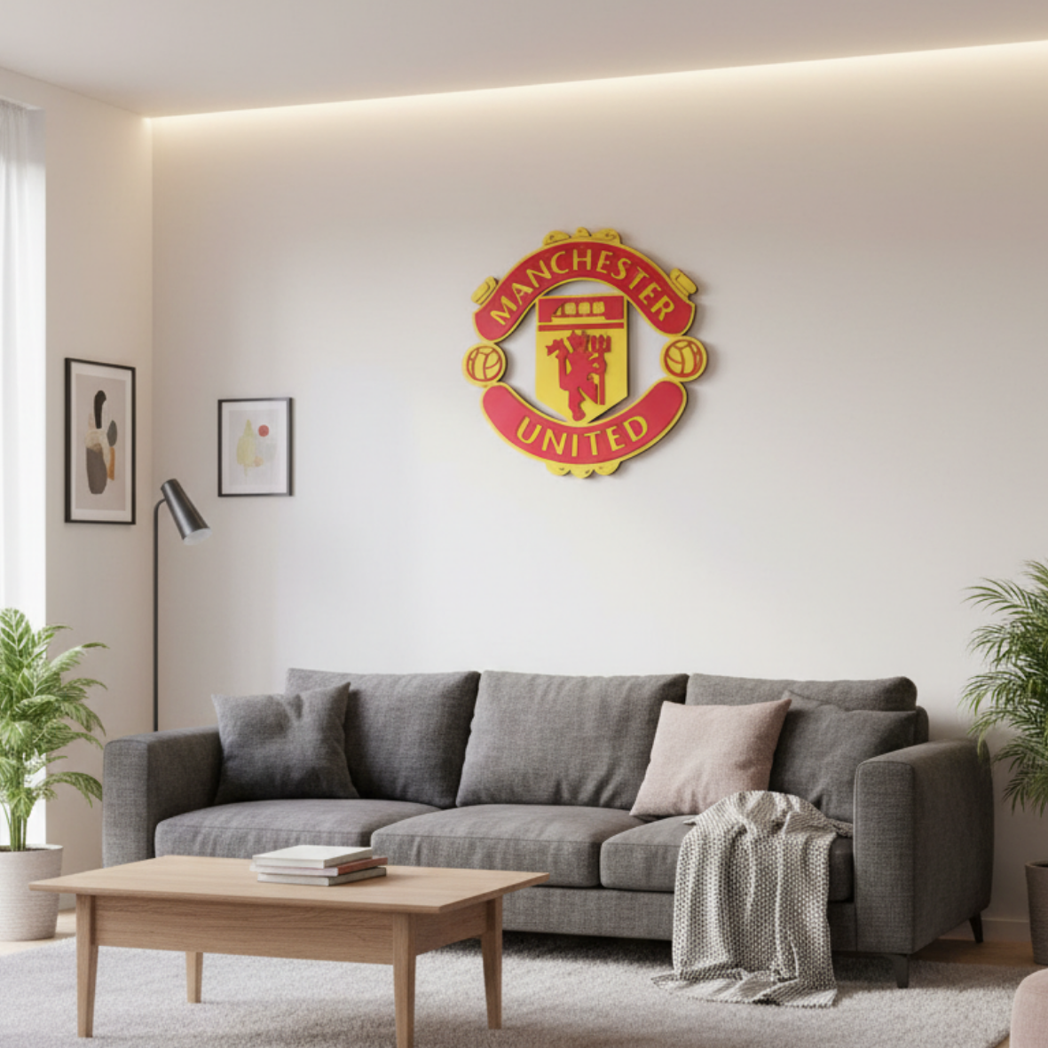 Wooden Football Crest Logo