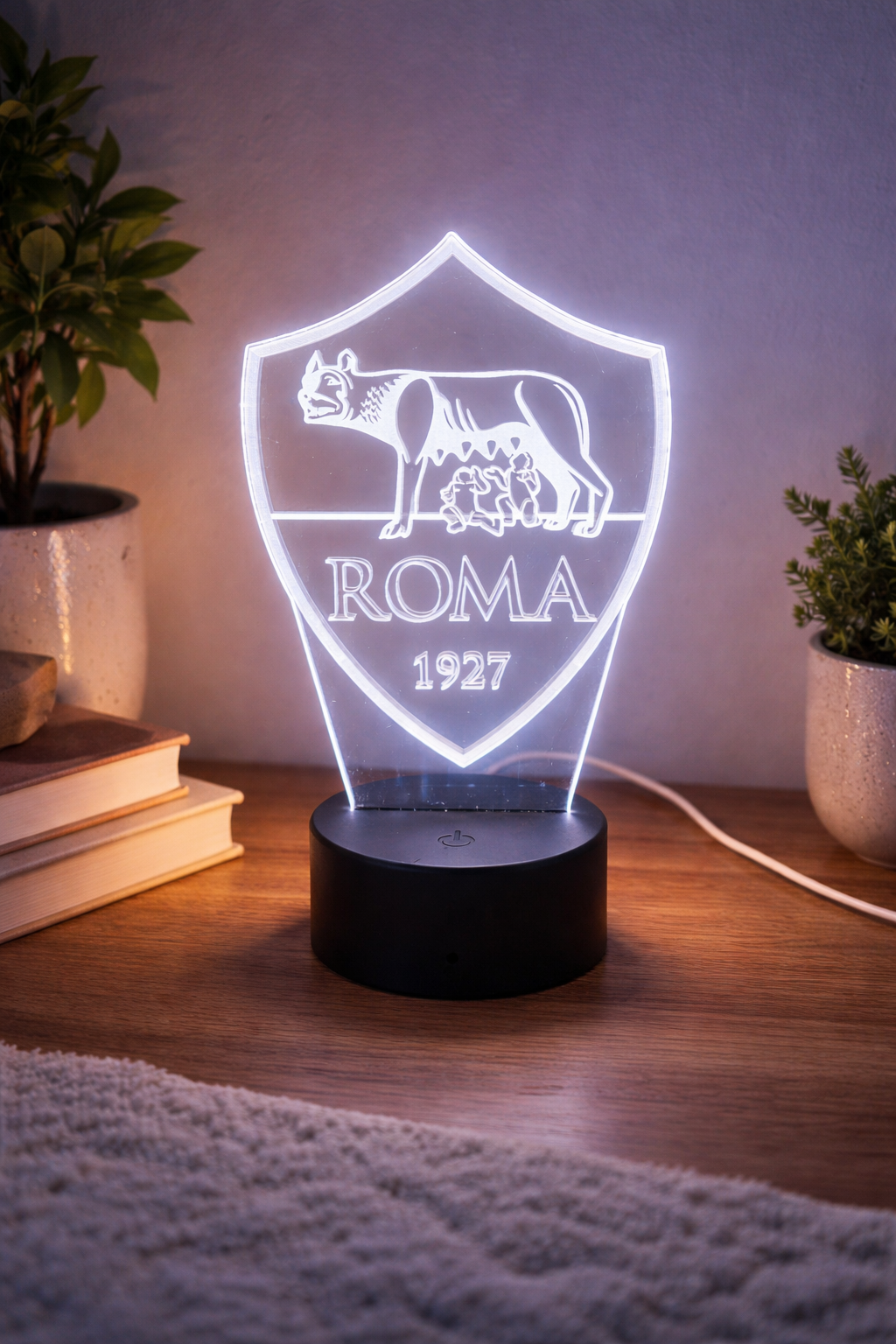 Personalised AS Roma 3D LED Night Light