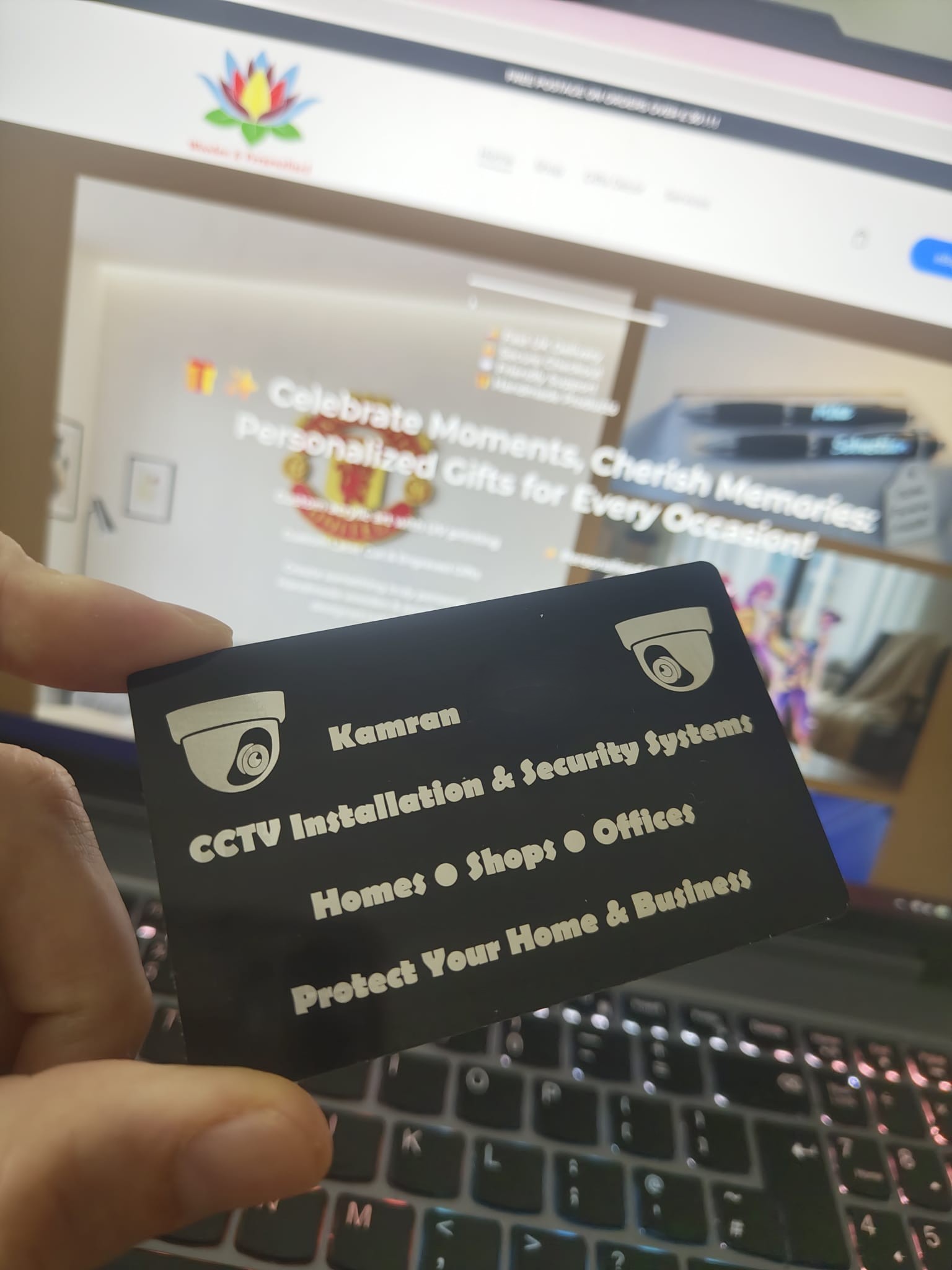 10 x  Cstom Laser Engraved Black Aluminium Business Cards ( 0.4mm ) | Personalised Branding, Security Systems