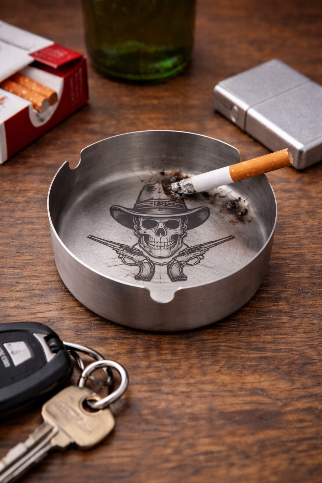 Personalised Metal Ashtray | Photo Logo Text Engraving | Gift for Him | Smoker Gift | Custom Design
